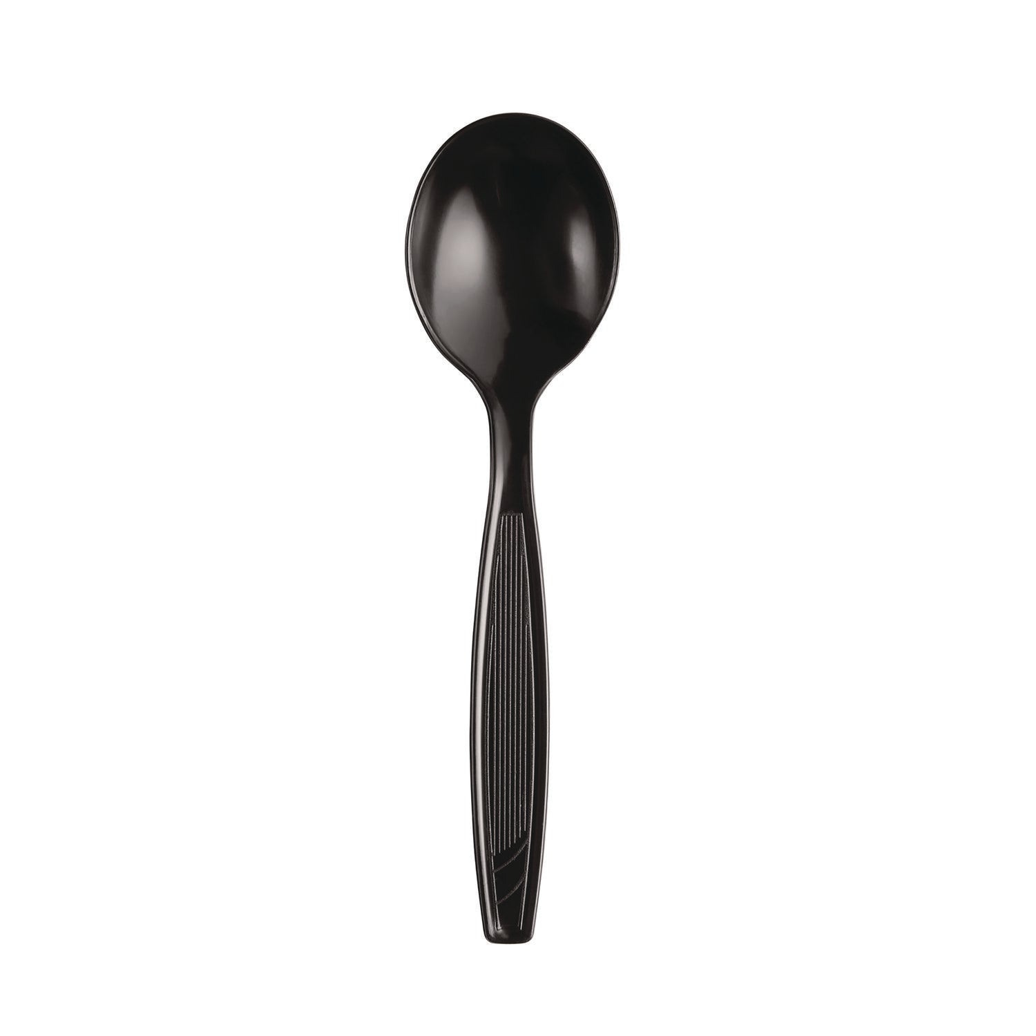 Dixie® Individually Wrapped Heavyweight Soup Spoons, 5.75", Plastic, Black, 1,000/Carton