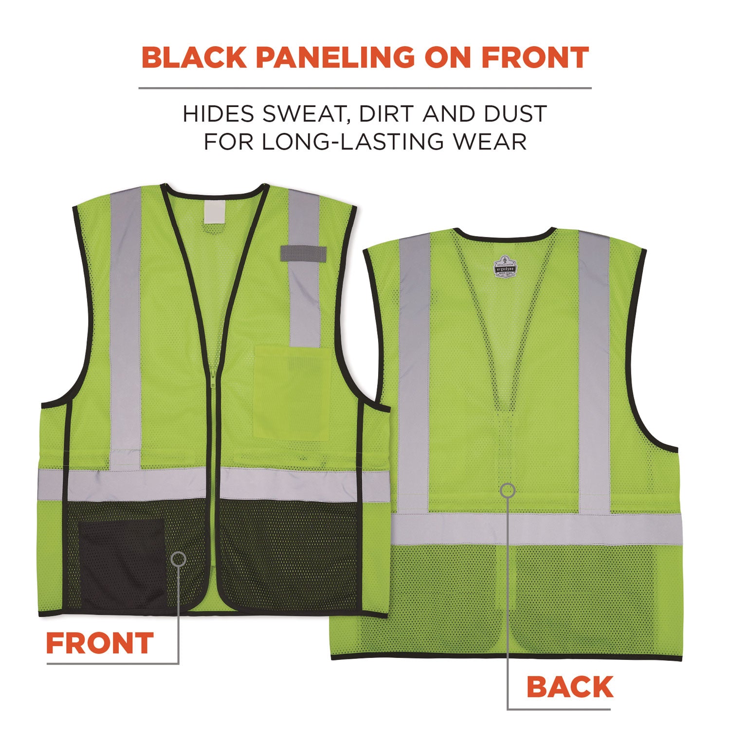 ergodyne® GloWear 8210Z Hi-Vis Class 2 Mesh Vest, 4X-Large to 5X-Large, Lime