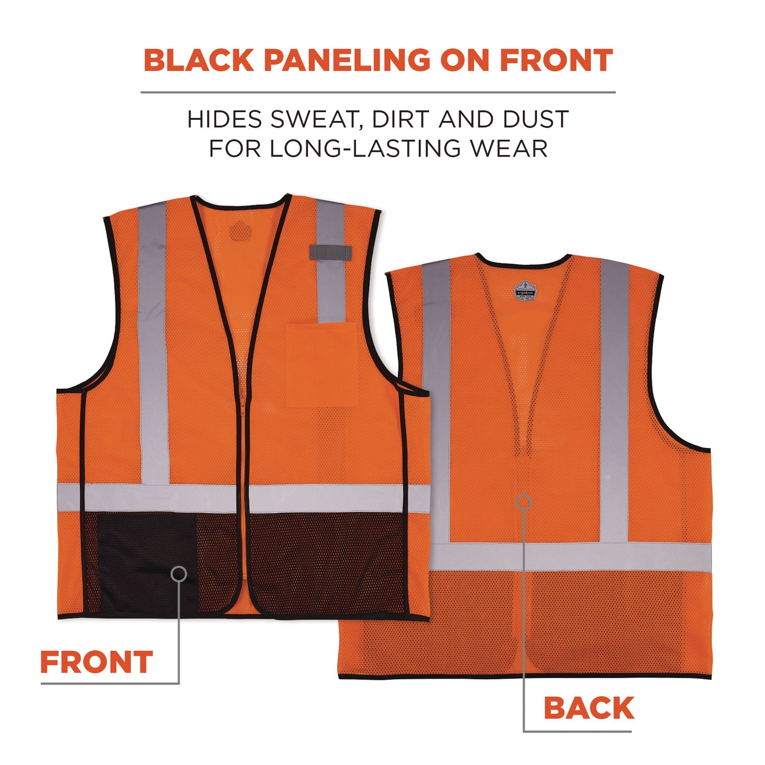 ergodyne® GloWear 8210Z Hi-Vis Class 2 Mesh Vest, 2X-Large to 3X-Large, Orange