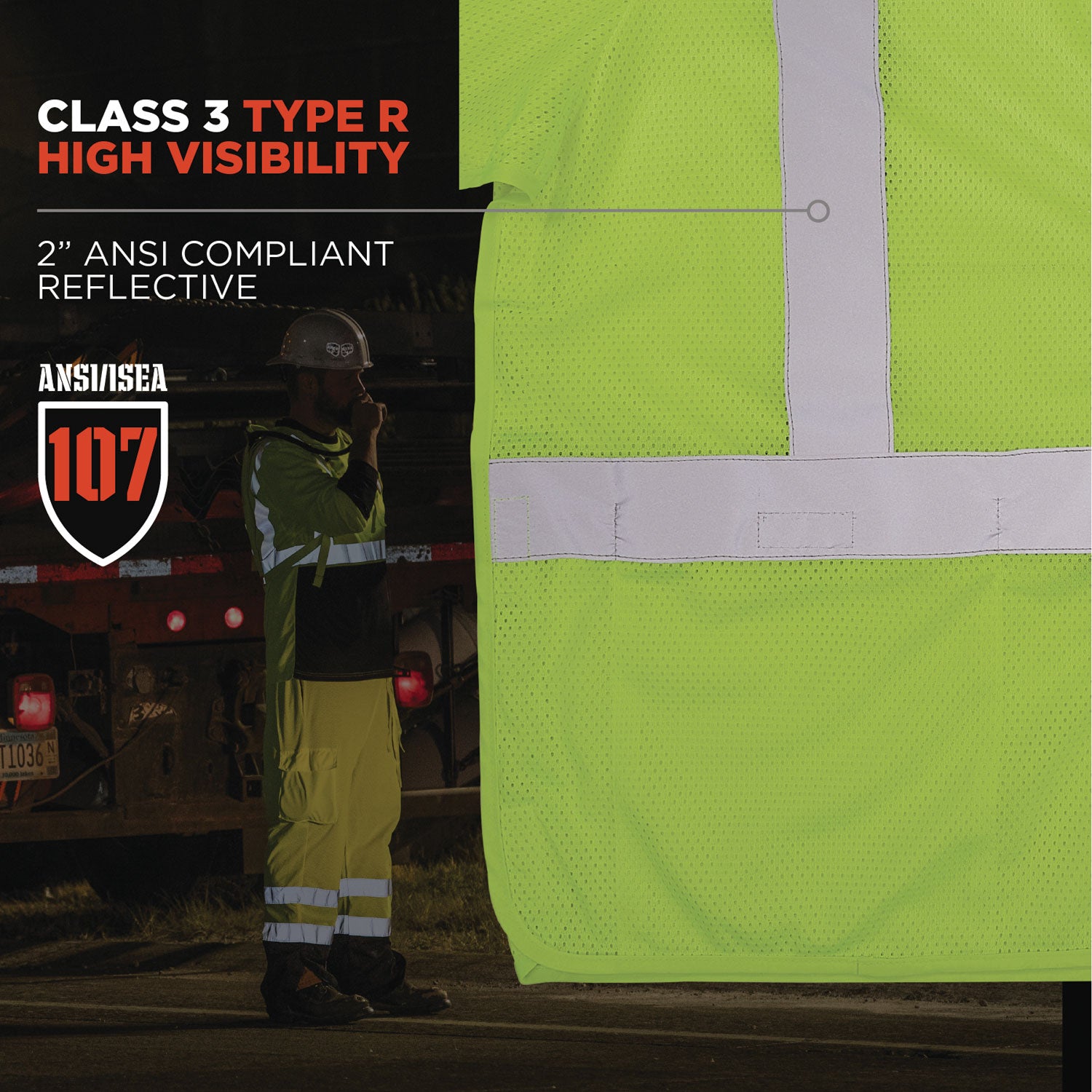 ergodyne® GloWear 8315BA Class 3 Hi-Vis Breakaway Safety Vest, Large to X-Large, Lime