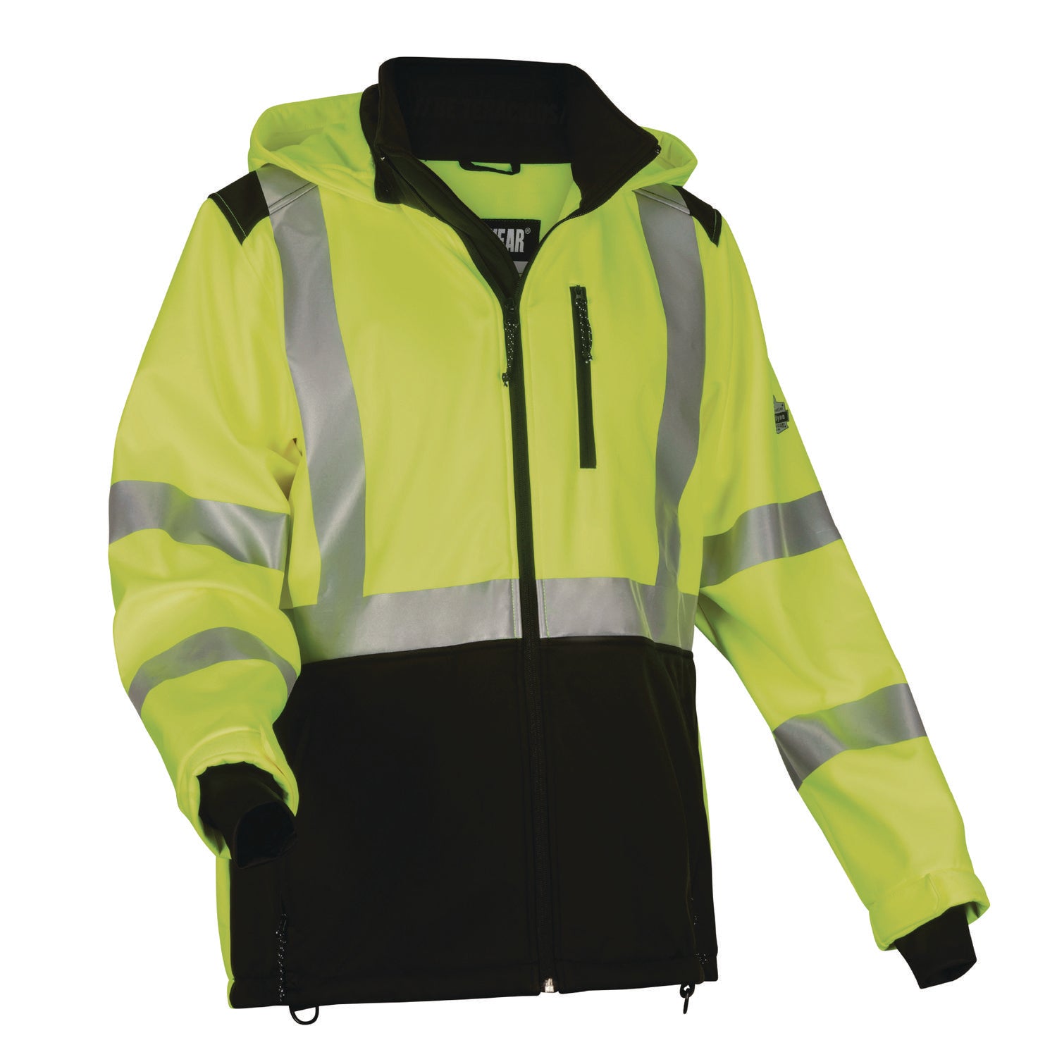 GloWear 8353 Class 3 Hi-Vis Softshell Water-Resistant Jacket, 5X-Large, Lime