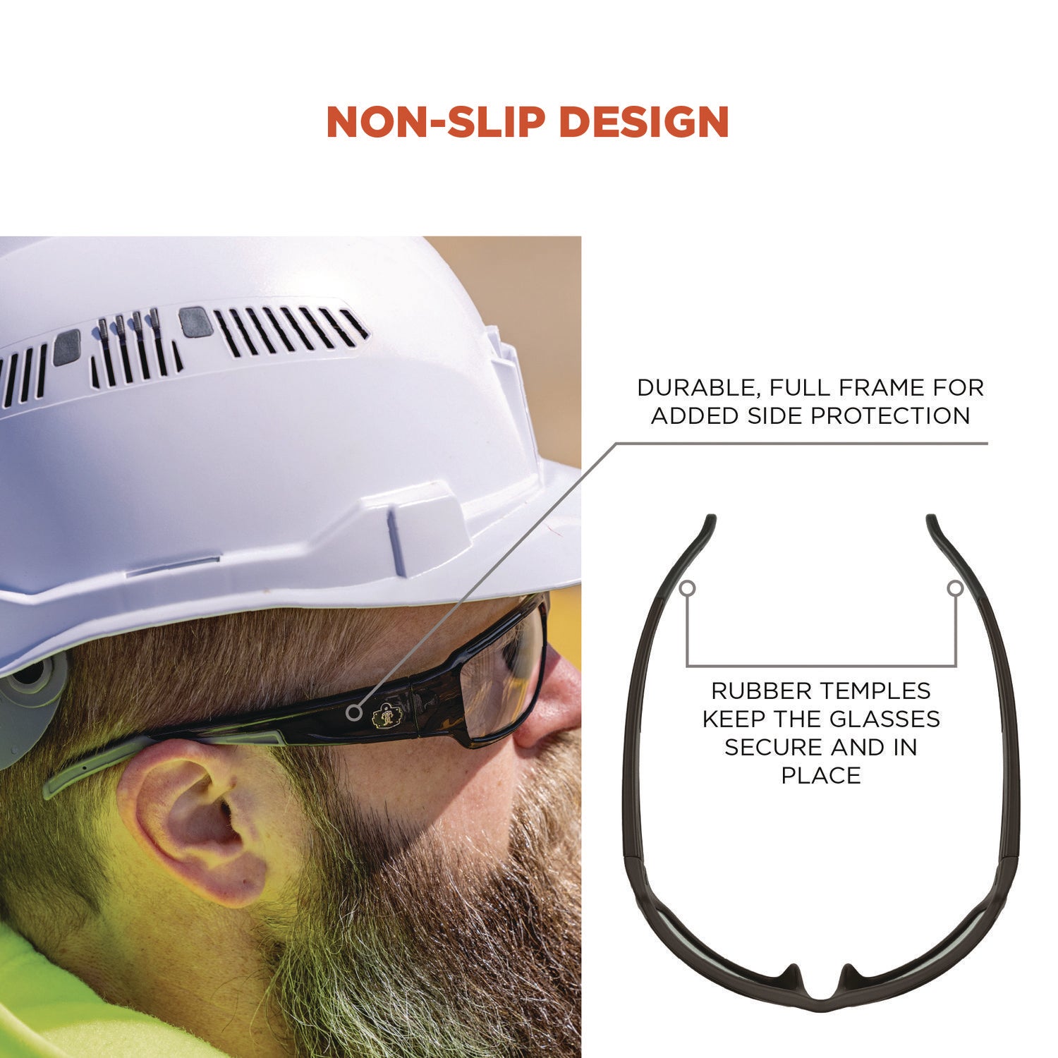 ergodyne® Skullerz THOR Anti-Scratch and Enhanced Anti-Fog Safety Glasses, Black Nylon Impact Frame, Clear Polycarbonate Lens