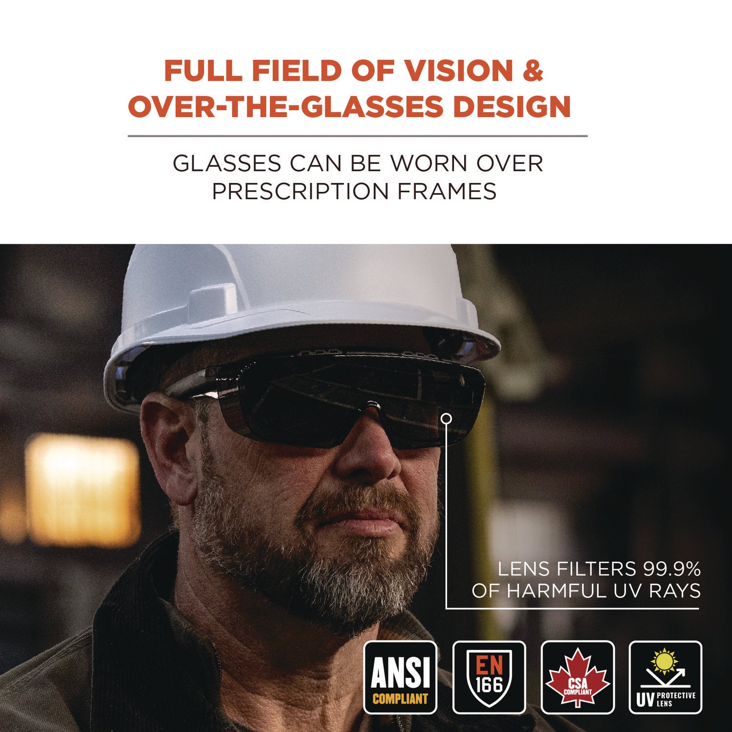 ergodyne® Skullerz OSMIN Safety Glasses, Matte Black Polycarbonate Frame, Smoke Polycarbonate Lens