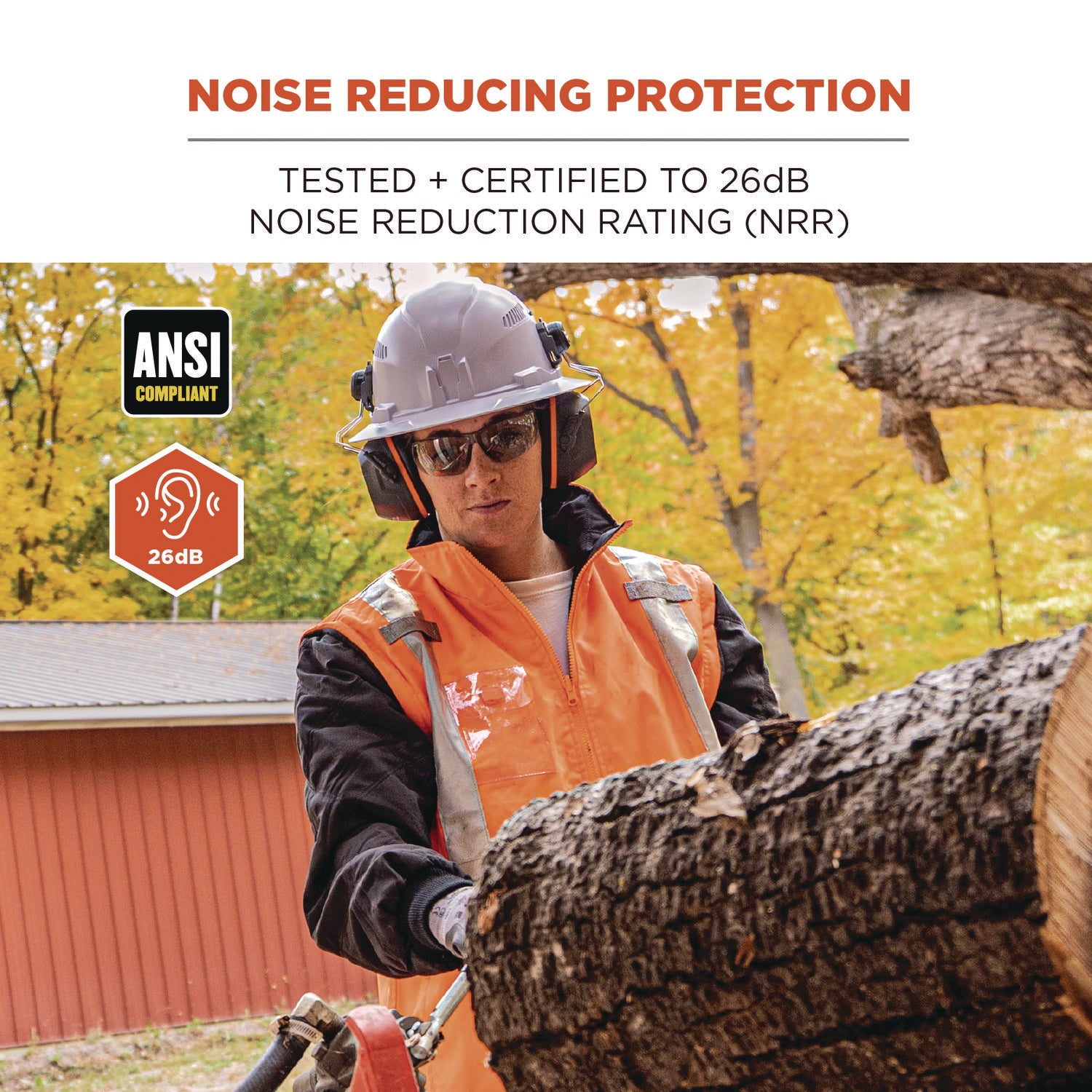 ergodyne® Skullerz 8880 NRR 26dB Hard Hat Mounted Earmuffs, Full Brim, Gray