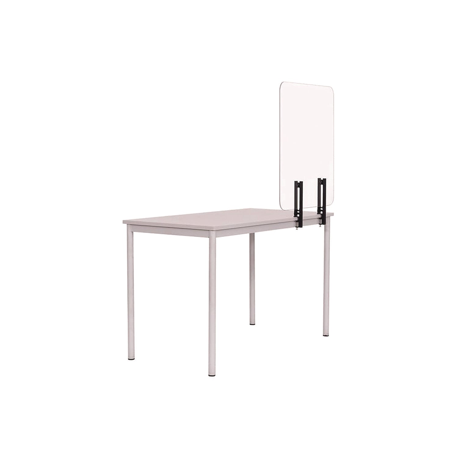 MasterVision® Protector Series Frameless Glass Desktop Divider, 35.4 X 0.16 X 35.4, Clear/aluminum