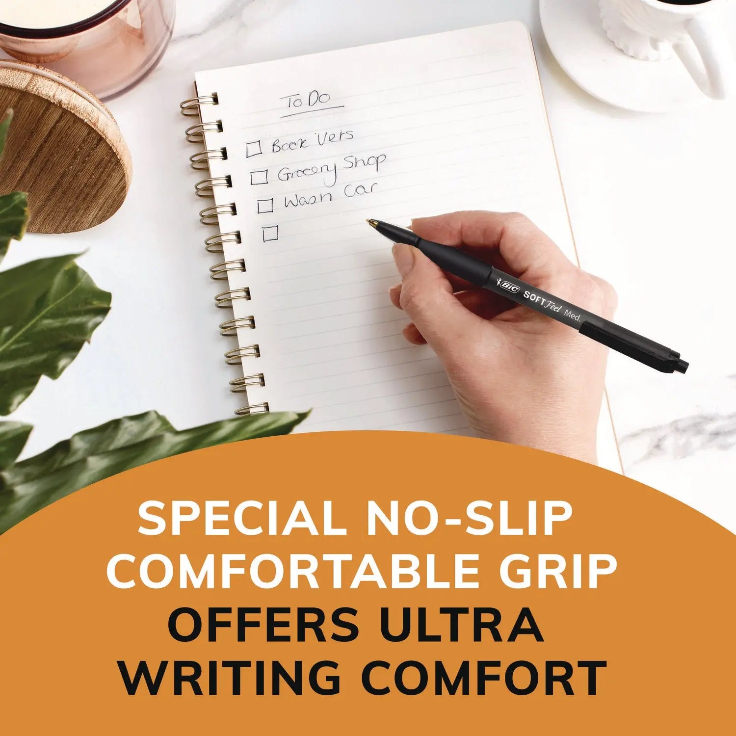 Soft Feel Ballpoint Pen Value Pack, Retractable, Medium 1 mm, Black Ink, Black Barrel, 36/Pack BIC® Flipcost