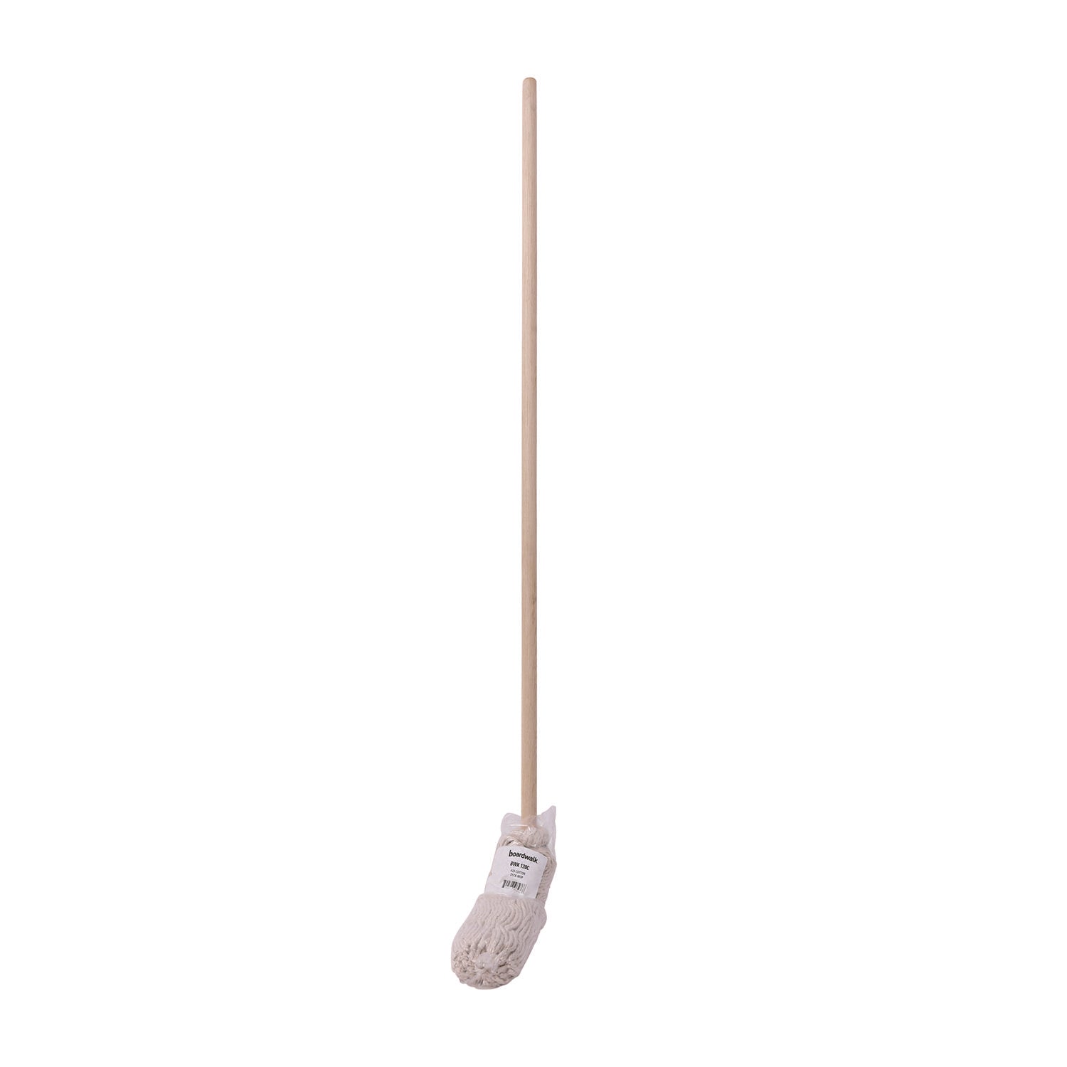 Boardwalk® Handle/Deck Mops, #20 White Cotton Head, 54" Natural Wood Handle