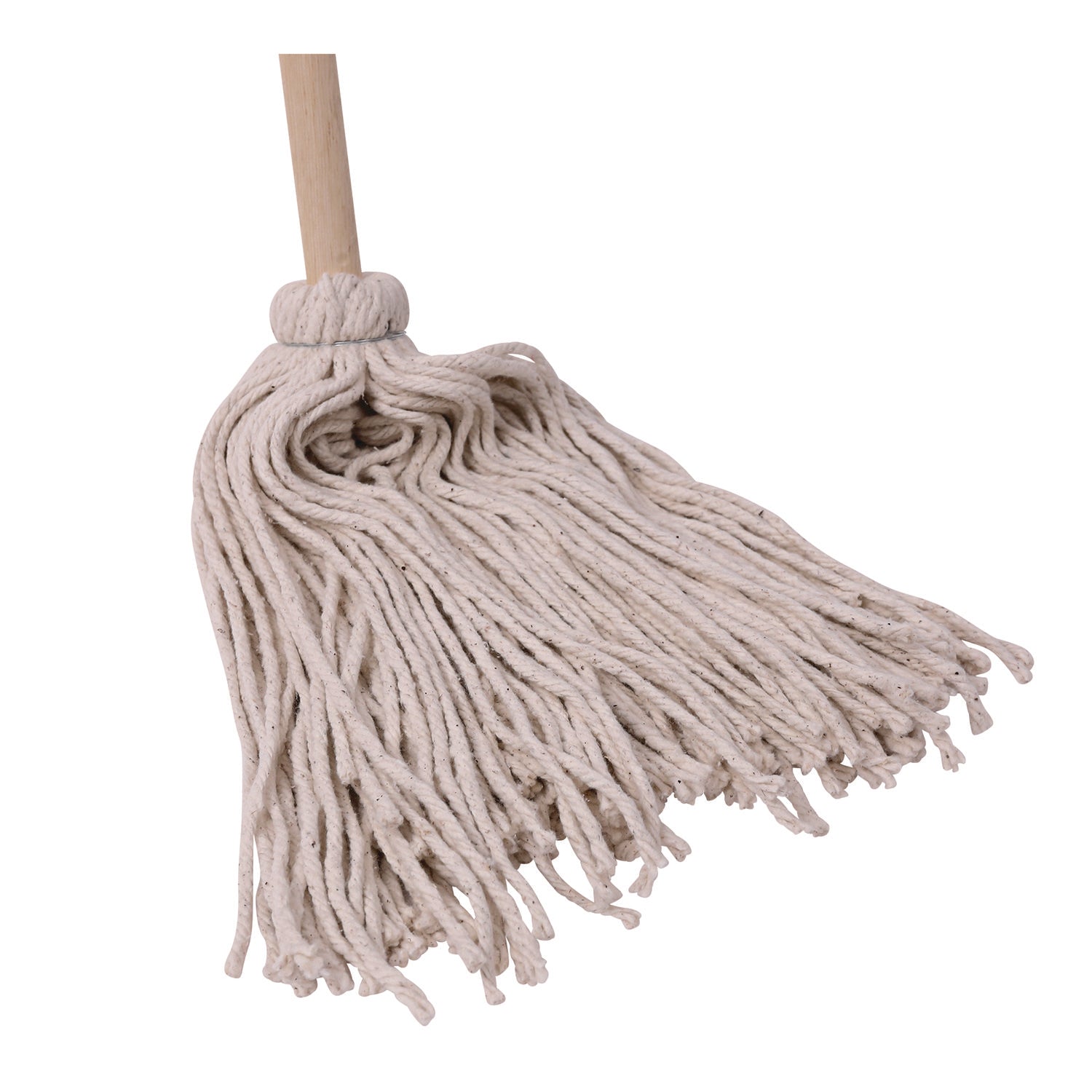 Boardwalk® Handle/Deck Mops, #20 White Cotton Head, 54" Natural Wood Handle