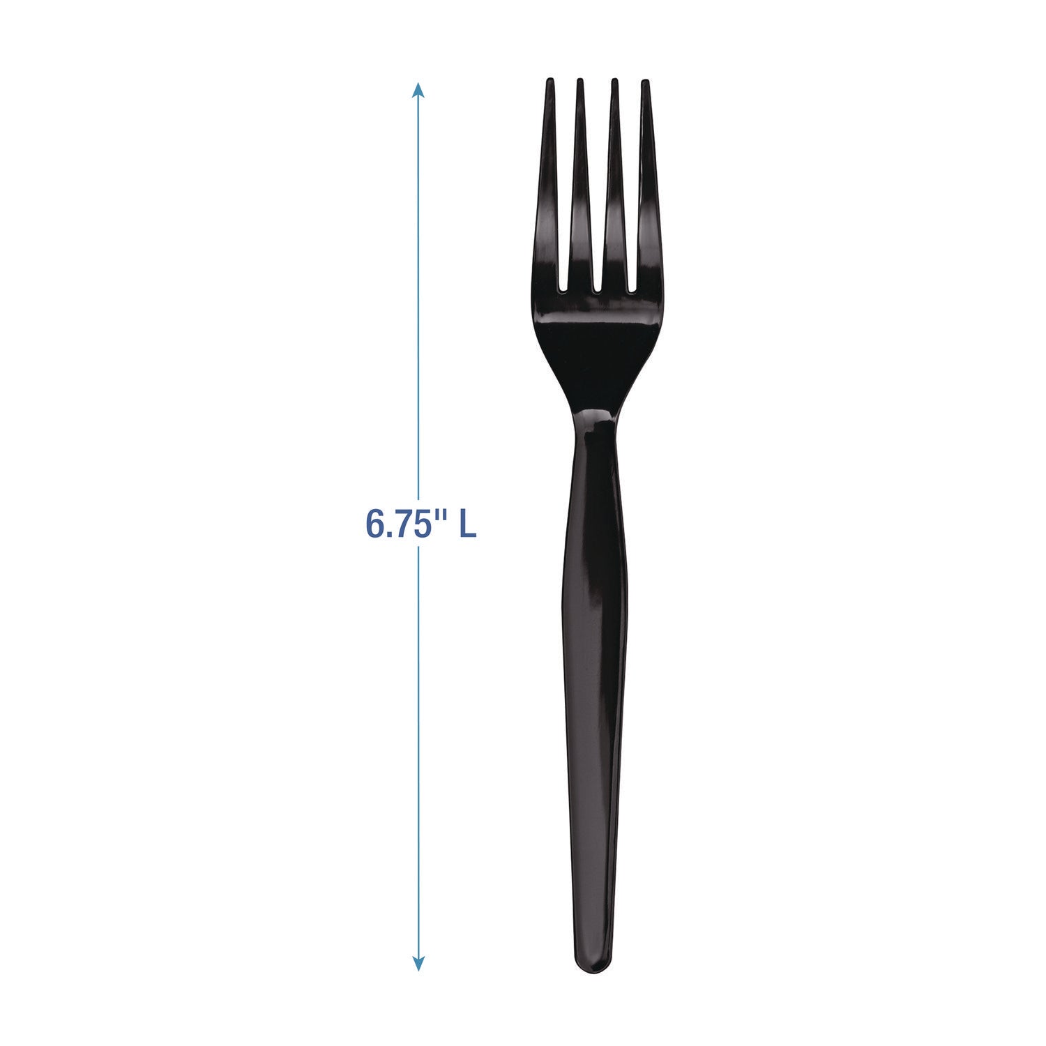 Boardwalk® Heavyweight Polystyrene Cutlery, Fork, Plastic, Black, 1,000/Carton