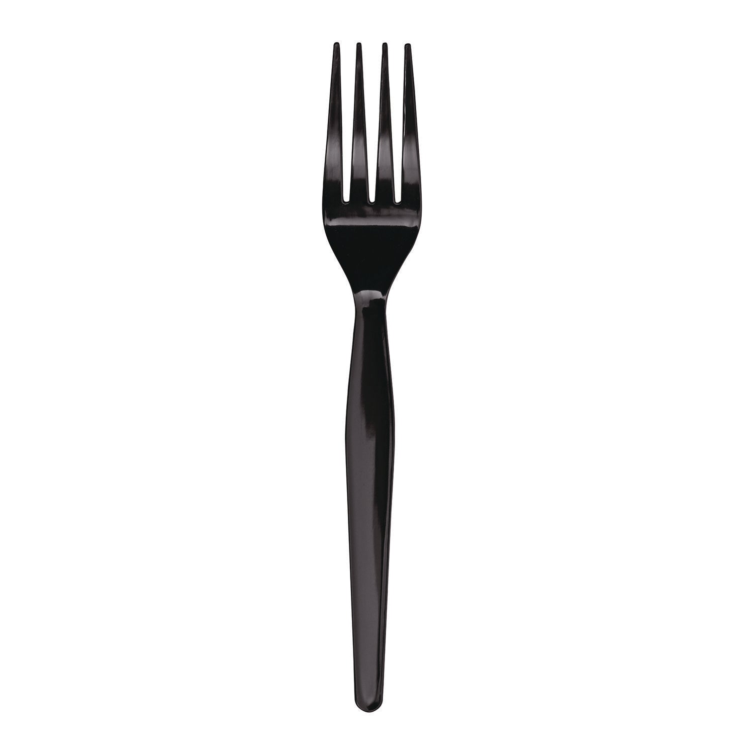 Boardwalk® Heavyweight Polystyrene Cutlery, Fork, Plastic, Black, 1,000/Carton