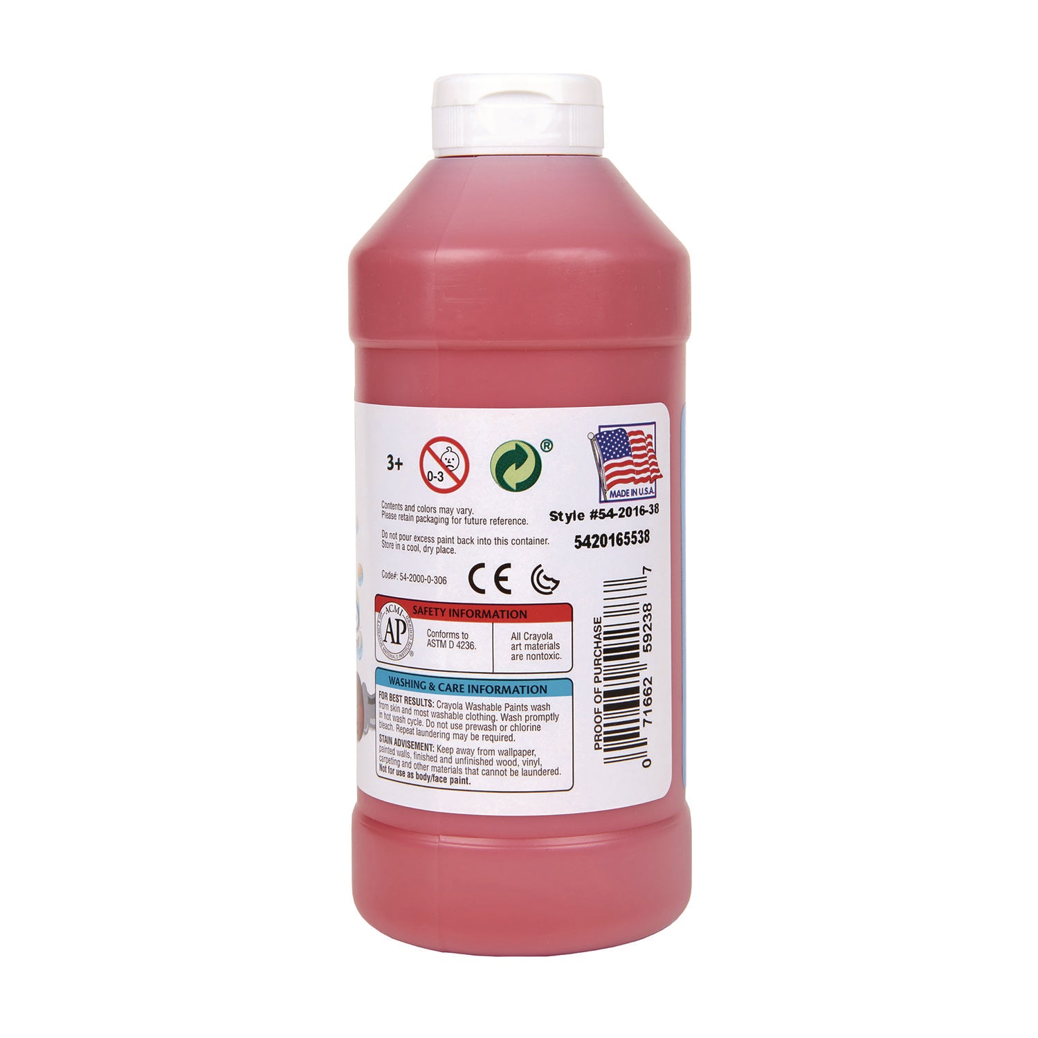 Crayola® Washable Paint, Red, 16 Oz Bottle