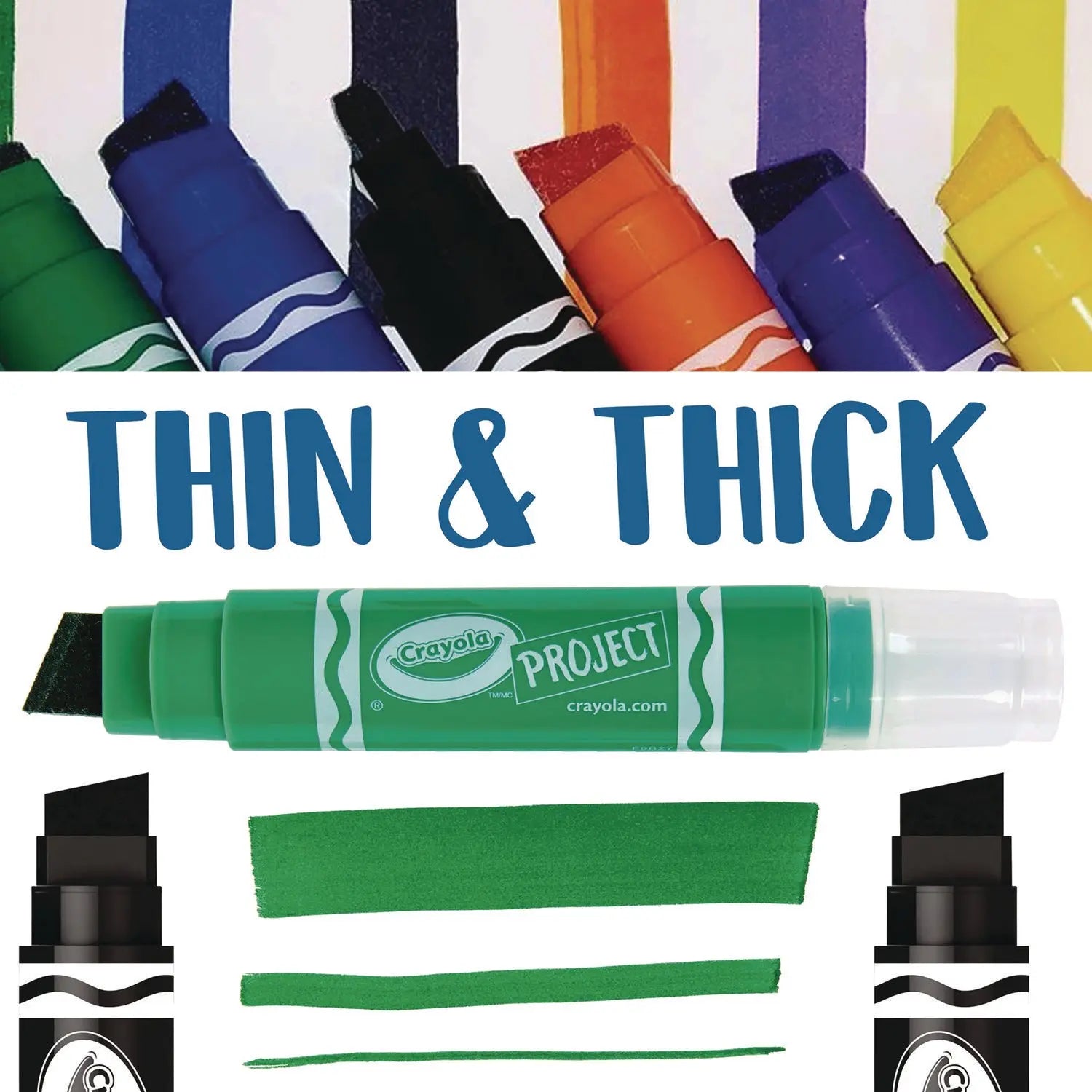 XL Poster Markers, Thin/Thick Chisel Tip, Assorted Classic Colors, 4/Pack Crayola® Flipcost