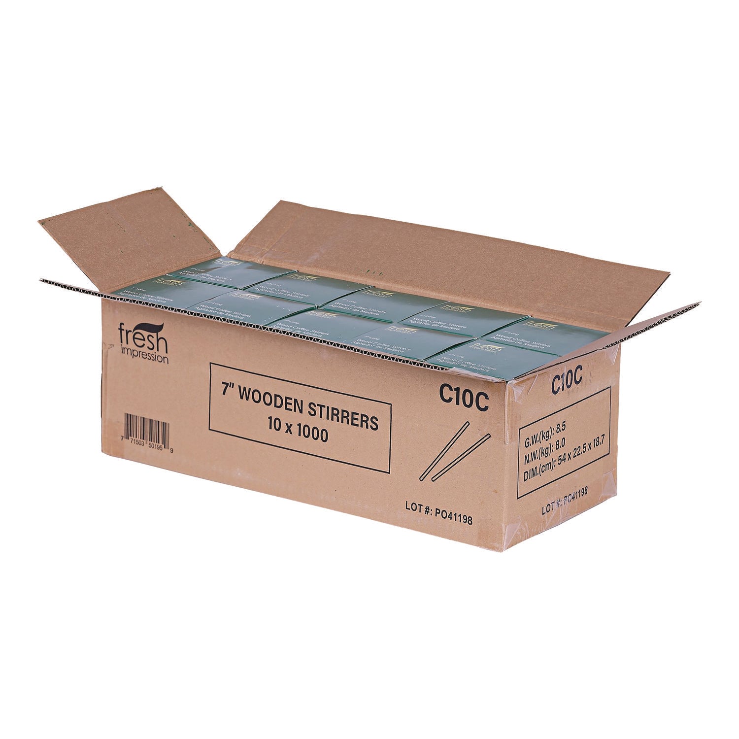 Eco-Products® Renewable Wooden Stir Sticks, 7", 1,000/pack, 10 Packs/carton