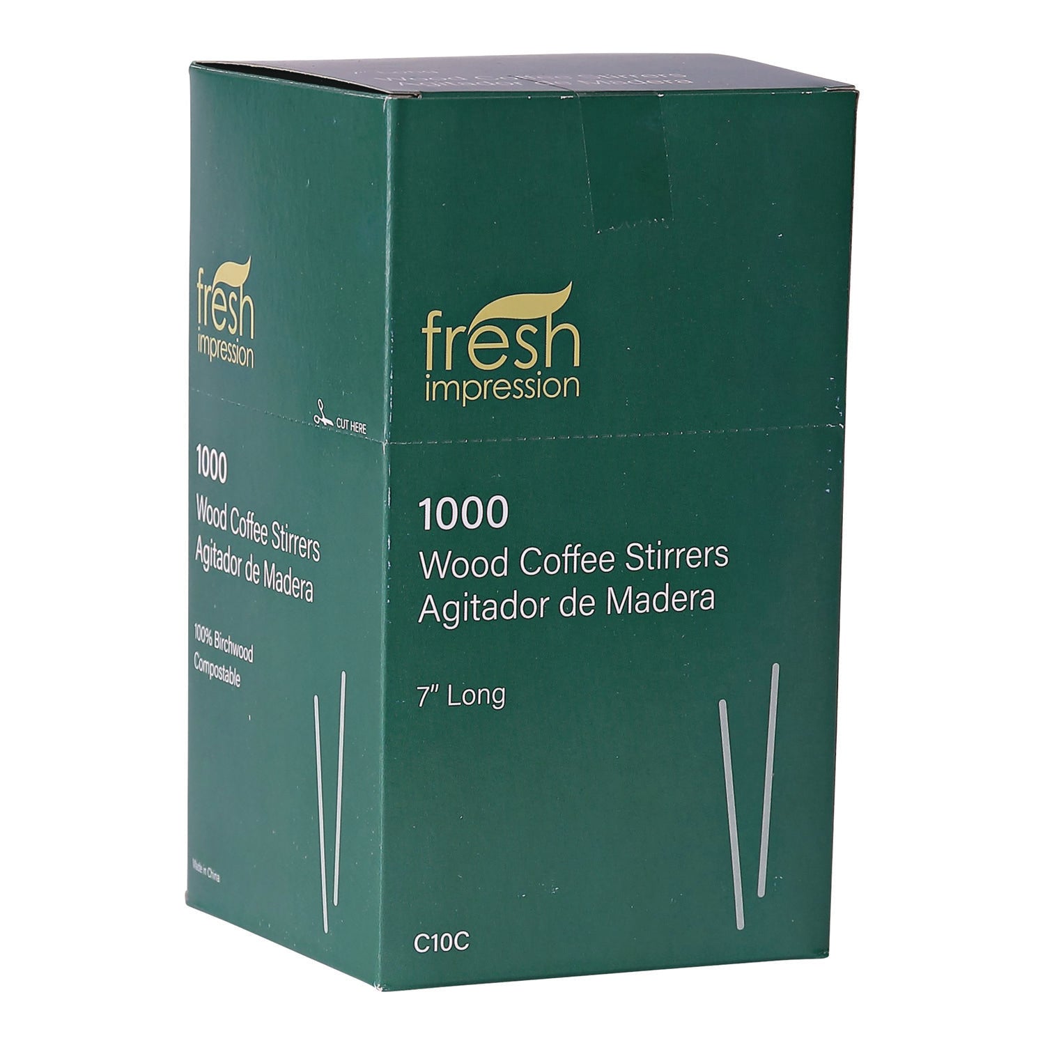 Eco-Products® Renewable Wooden Stir Sticks, 7", 1,000/pack, 10 Packs/carton