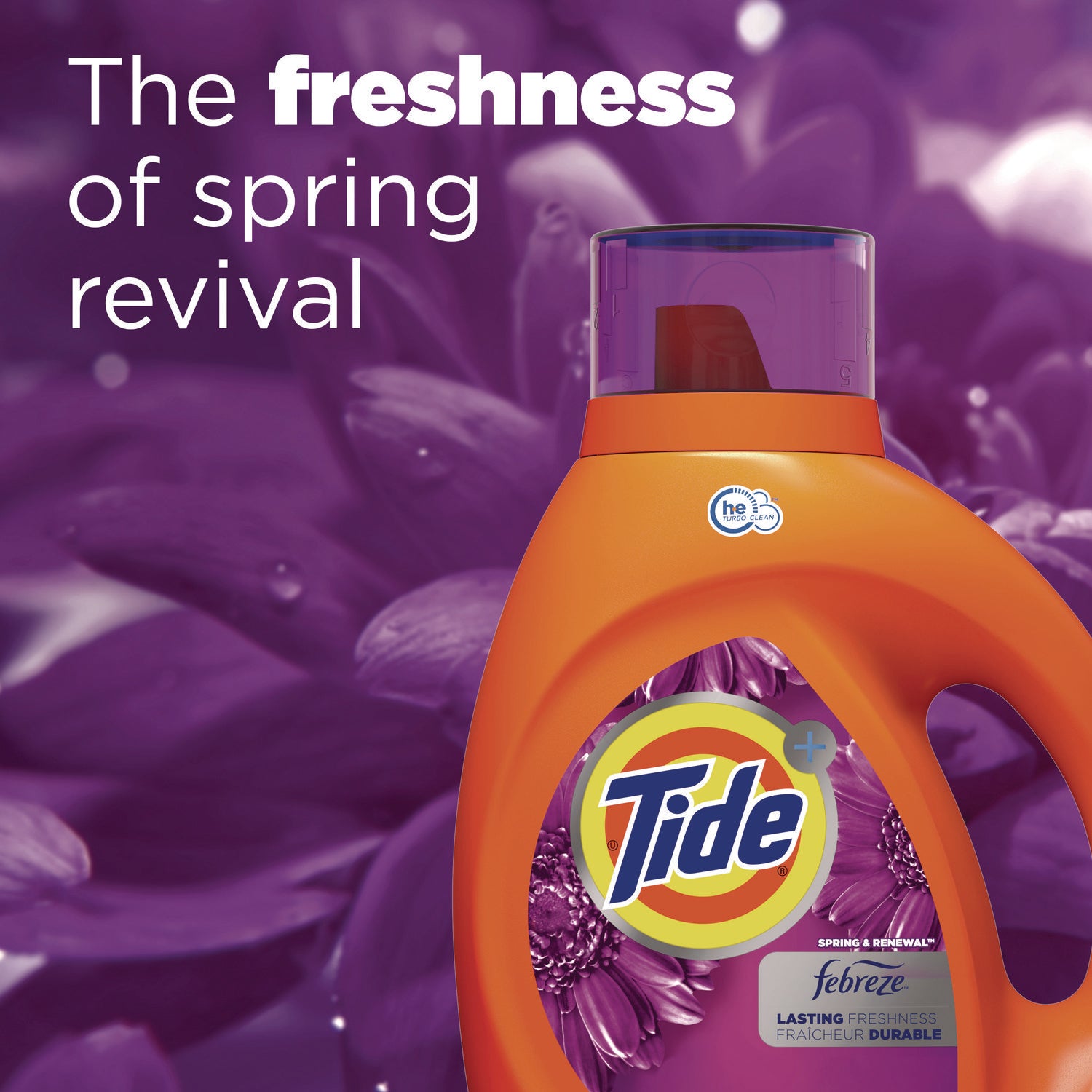 Tide® Plus Febreze HE Liquid Laundry Detergent, Spring and Renewal, 84 oz Bottle