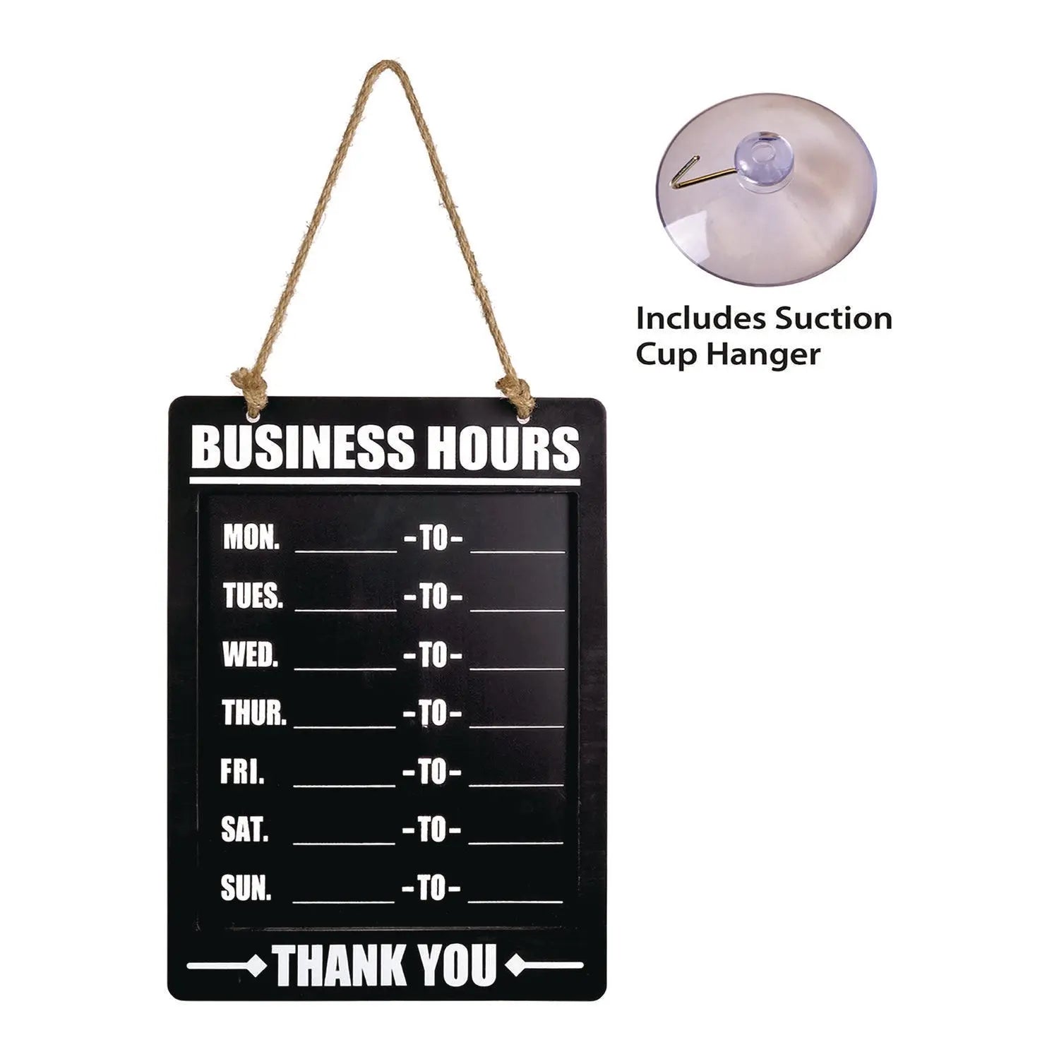 Business Hours Indoor/Outdoor Hanging Chalkboard, 10 x 0.38 x 20.75, Black/White Excello Global Products® Flipcost