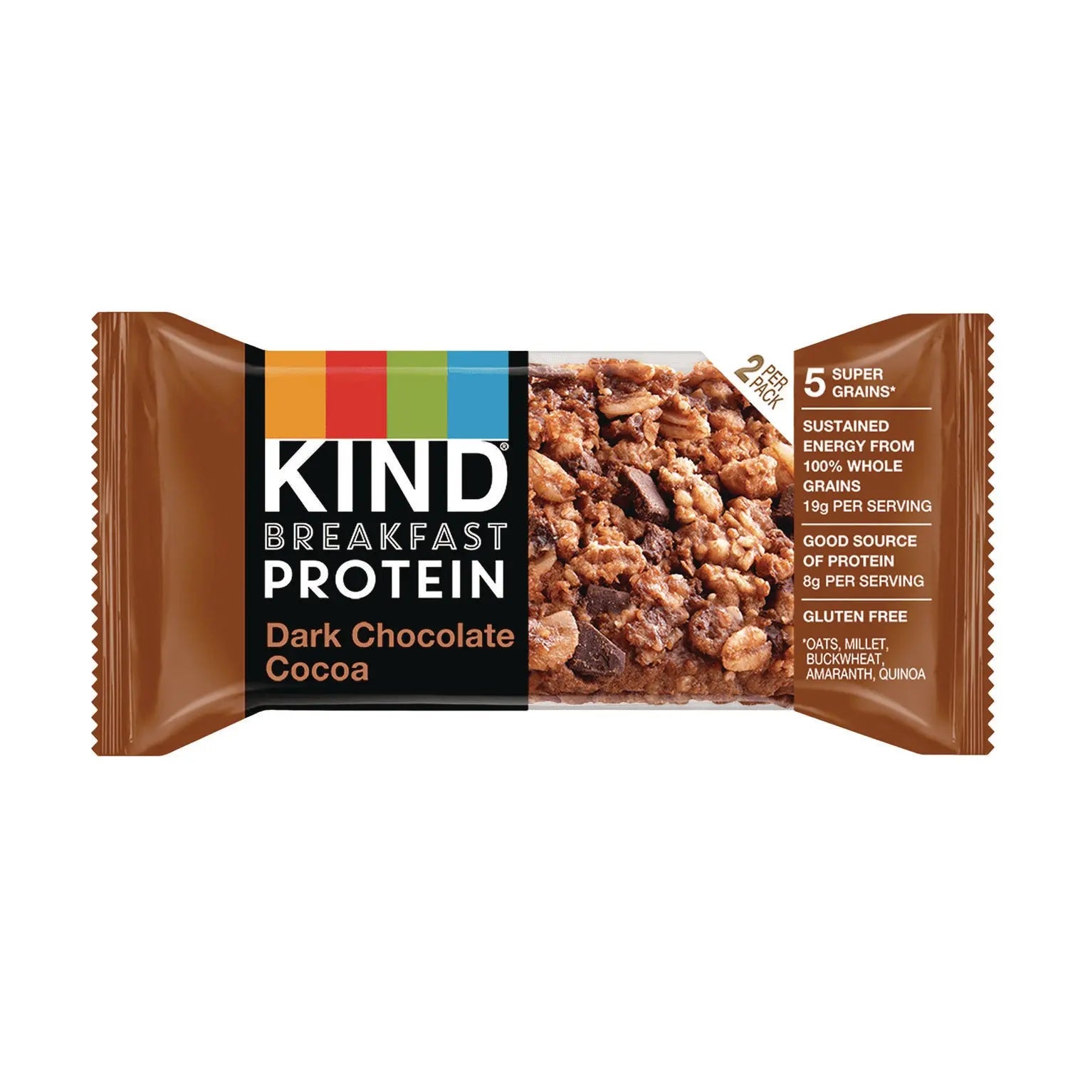 Breakfast Protein Bars, Dark Chocolate Cocoa, 1.76 oz Two-Bar Packs, 6/Box KIND Flipcost