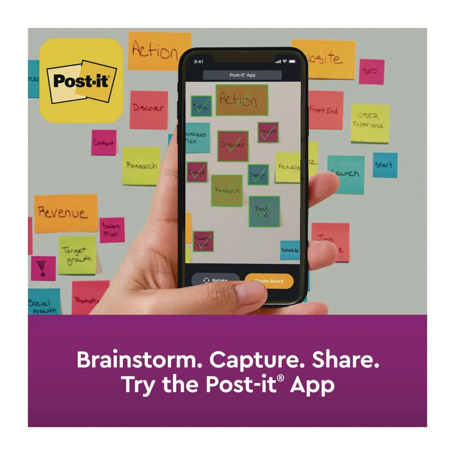 Note Pads in Summer Joy Color Collection Colors, 4" x 4", Note Ruled, 90 Sheets/Pad, 6 Pads/Pack Post-it® Notes Super Sticky Flipcost