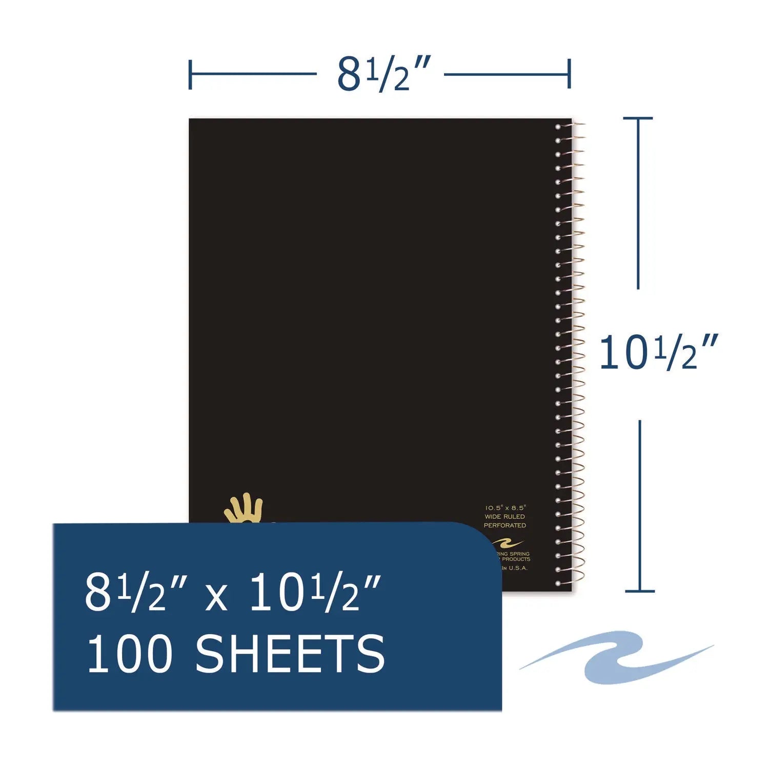 Lefty Notebook, 1-Subject, Wide/Legal Rule, Assorted Cover Colors, (100) 10.5 x 8.5 Sheets Roaring Spring® Flipcost
