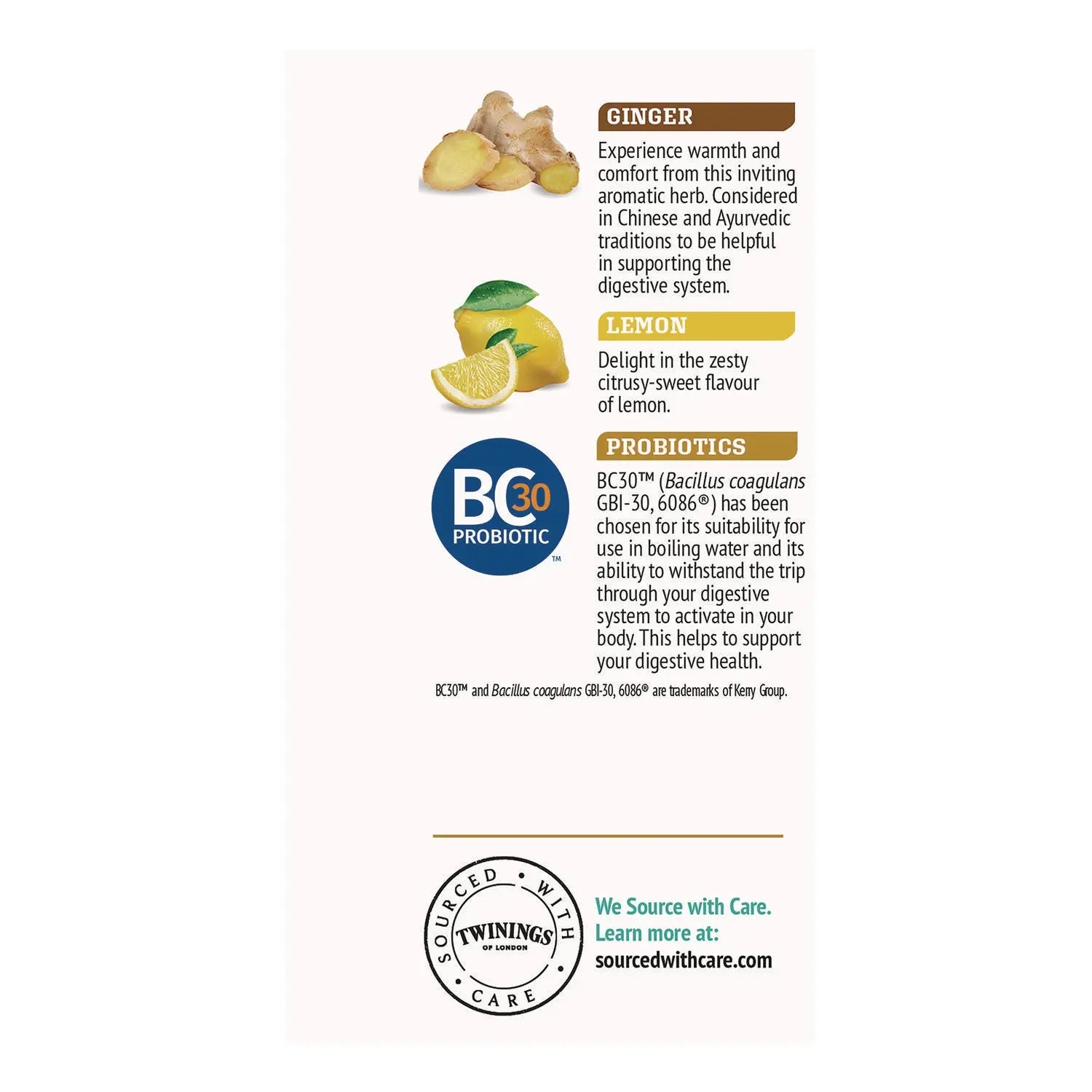 Probiotics Lemon and Ginger Herbal Tea Bags, 0.05 oz, 18/Box TWININGS® Flipcost