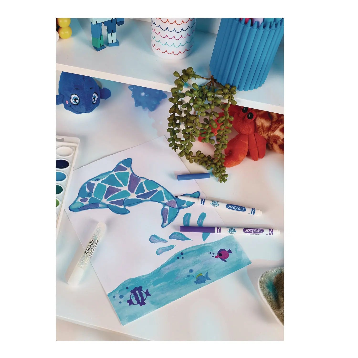 Washable Watercolor Paint, 24 Assorted Colors, Palette Tray Crayola® Flipcost