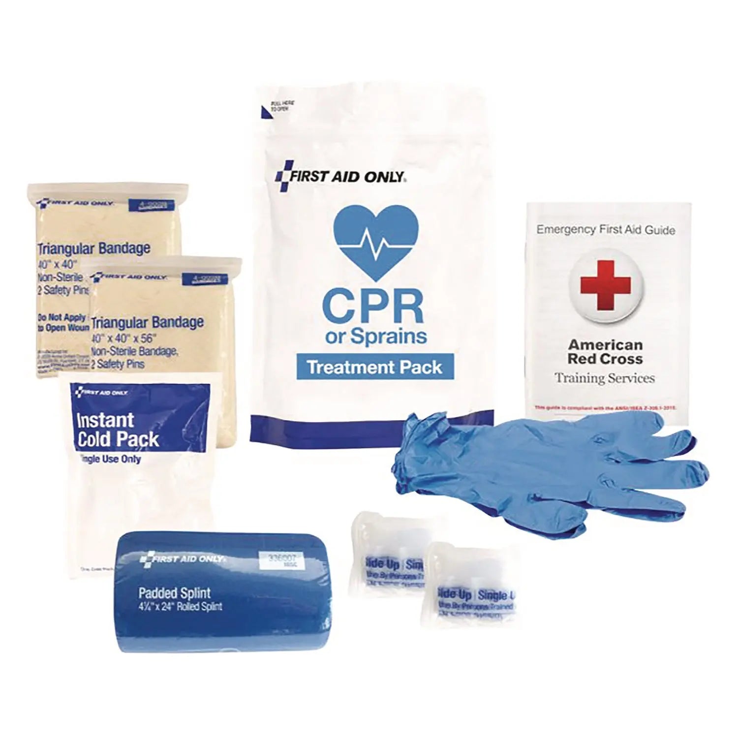 9-Piece CPR and Sprains Treatment Pack, 9 Pieces, Resealable Plastic Bag First Aid Only™ Flipcost