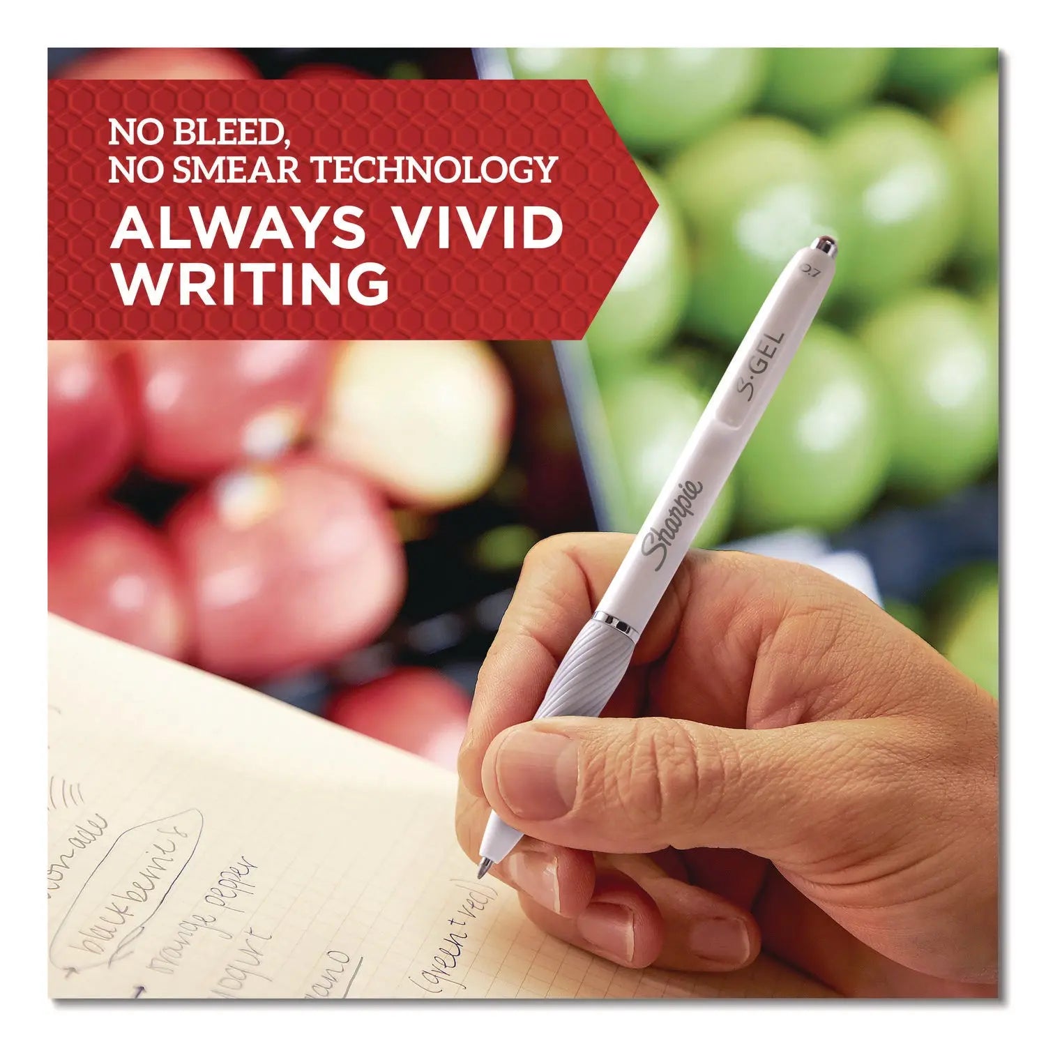 S-Gel Gel Pen, Retractable, Medium 0.7 mm, Black; Blue Ink, Black; Gray; White Barrels, 12/Pack Sharpie® S-Gel™ Flipcost