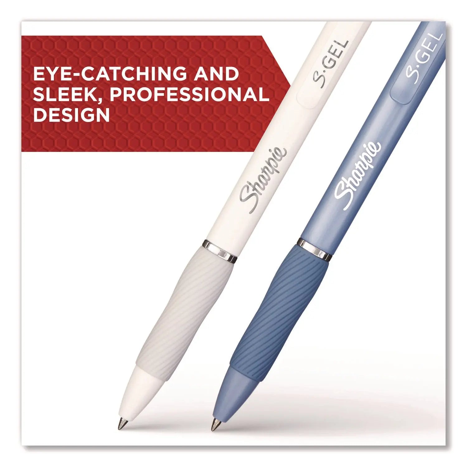 S-Gel Gel Pen, Retractable, Medium 0.7 mm, Black; Blue Ink, Black; Gray; White Barrels, 12/Pack Sharpie® S-Gel™ Flipcost