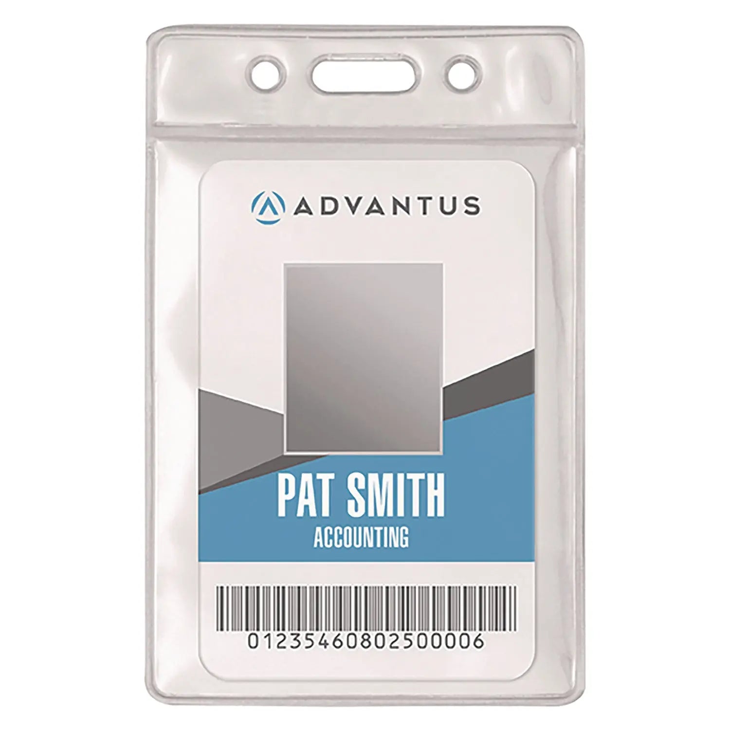 ID Badge Holder, Clear, Vertical Orientation, 2.38 x 3.5 Insert, 50/Pack Advantus Flipcost