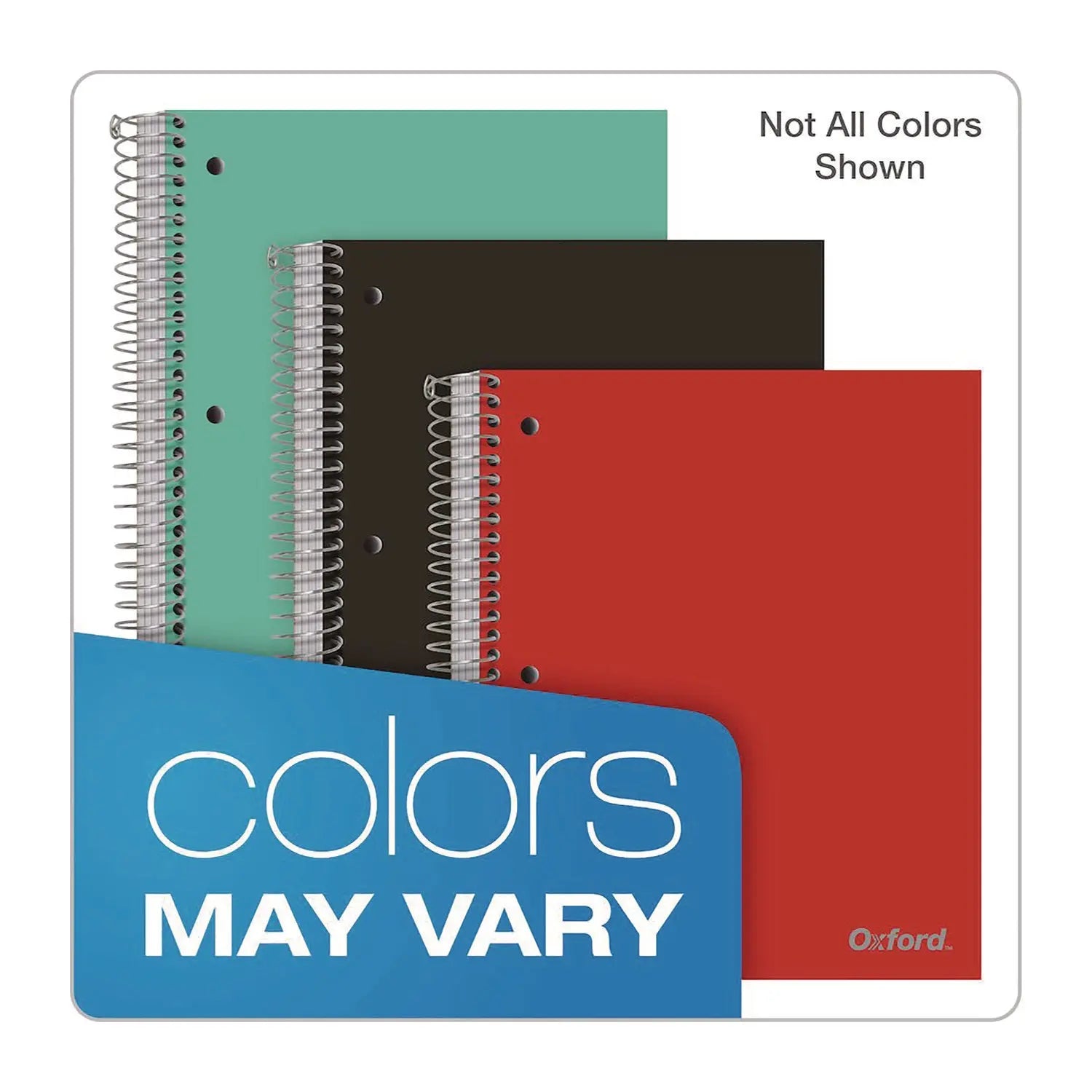 Five-Subject Notebook, 5 Subject, College Rule, Randomly Assorted Cover Color, (200) 11 x 9 Sheets Oxford™ Flipcost