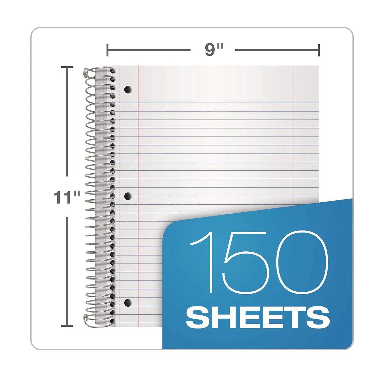 Three-Subject Notebook, 3 Subject, College Rule, Randomly Assorted Cover Color, (150) 11 x 9 Sheets Oxford™ Flipcost