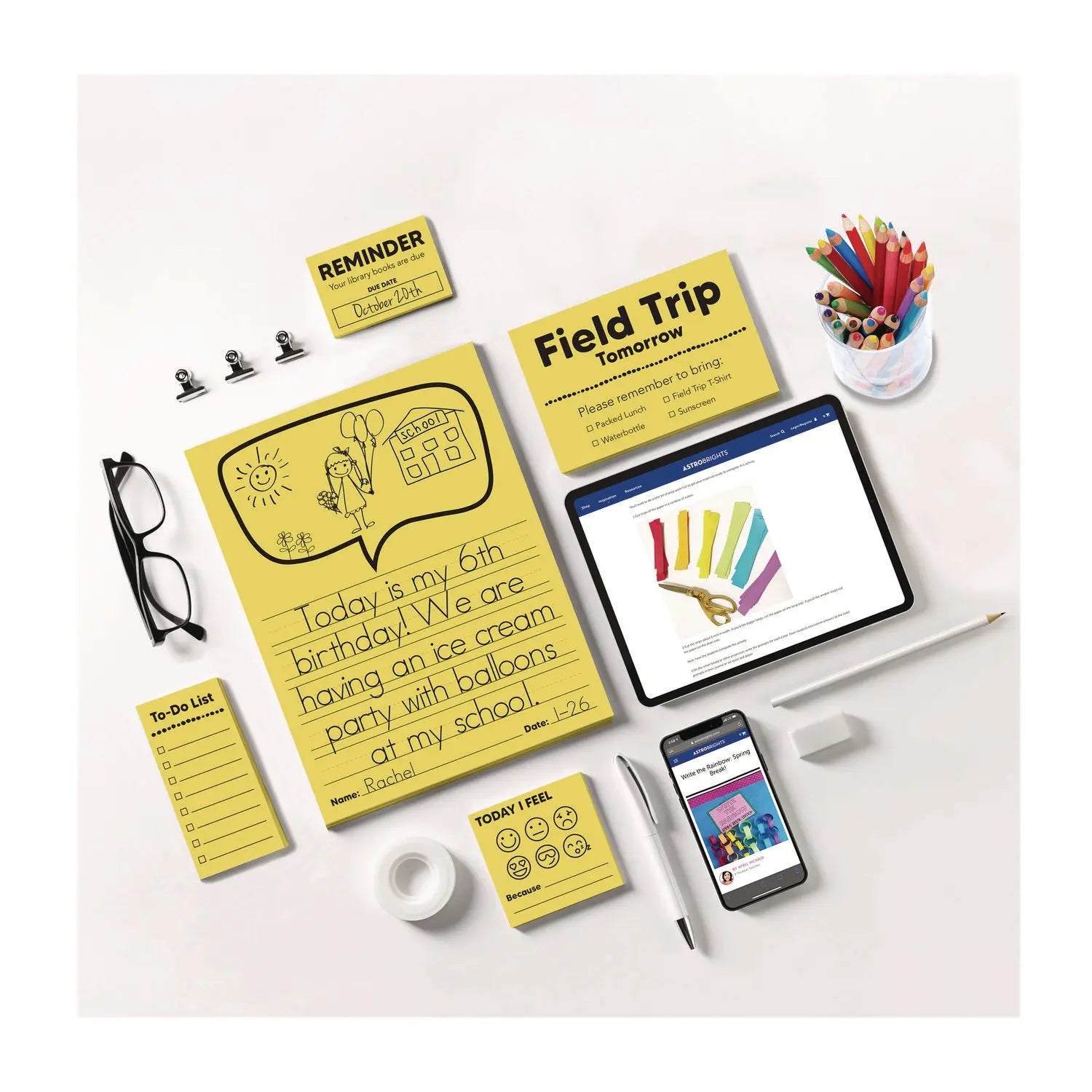 Color Paper - "Punchy Pastels" Assortment, 24 lb Bond Weight, 8.5 x 11, Lively Lemon, 200/Pack Astrobrights® Flipcost