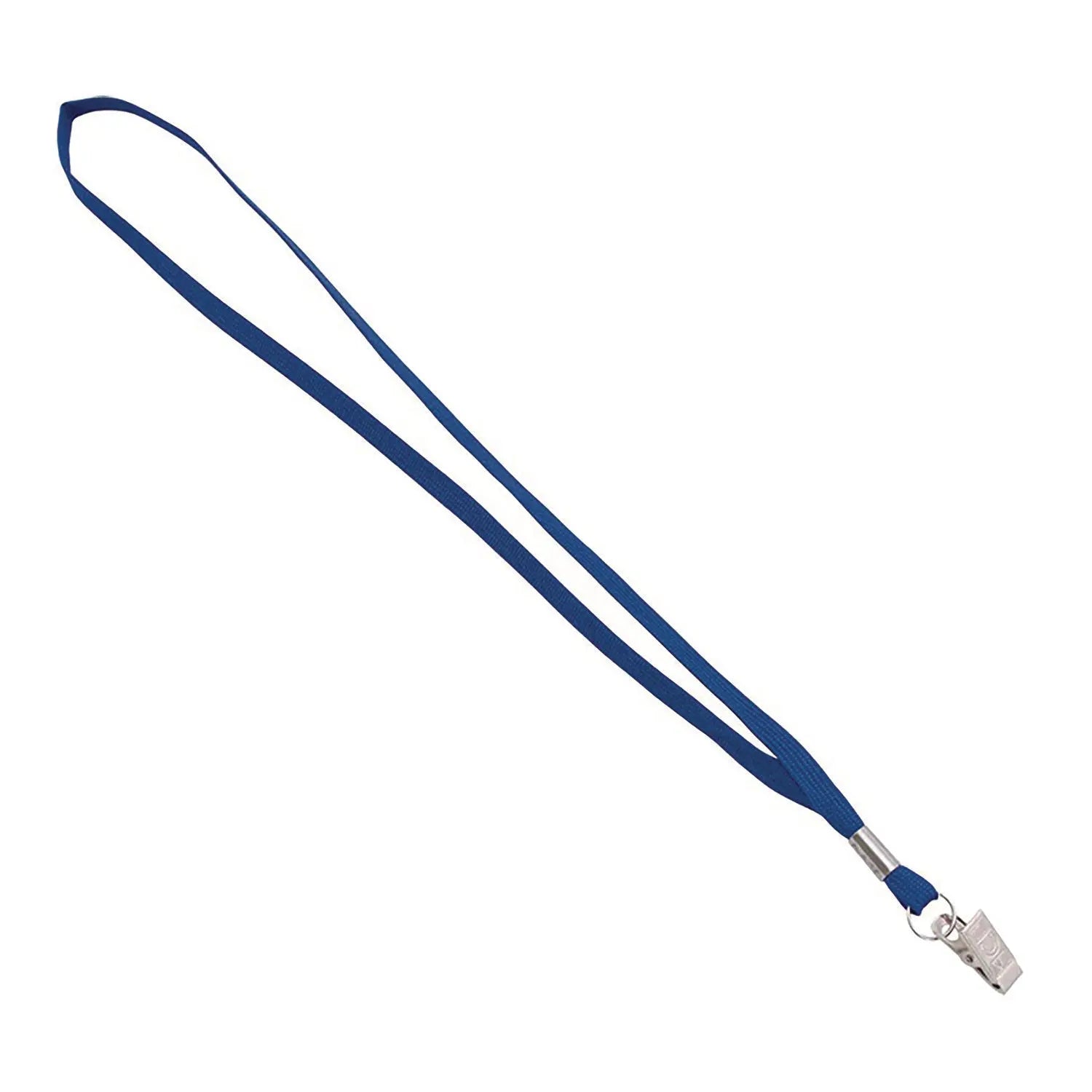 Metal Flat Clip Lanyard, 36" Long, Blue, 100/Pack Advantus Flipcost