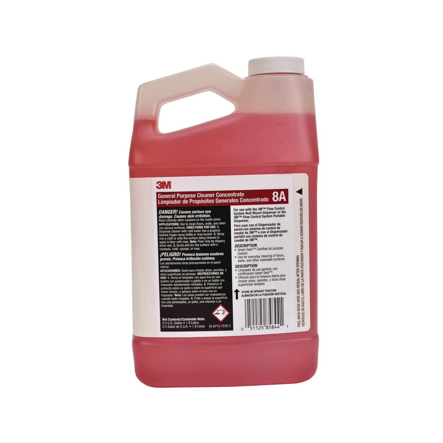 3M™ General Purpose Cleaner Concentrate, Clean Scent, 0.5 gal Bottle, 4/Carton