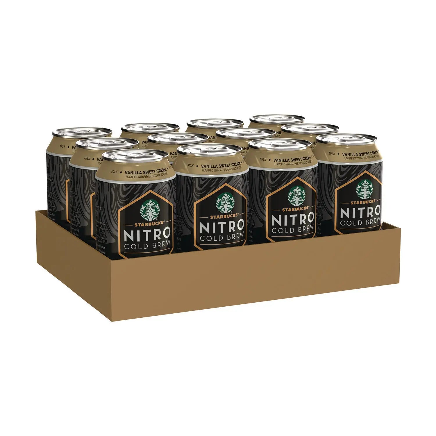 Nitro Cold Brew Coffee, Vanilla Sweet Cream, 9.6 oz Can, 12/Carton