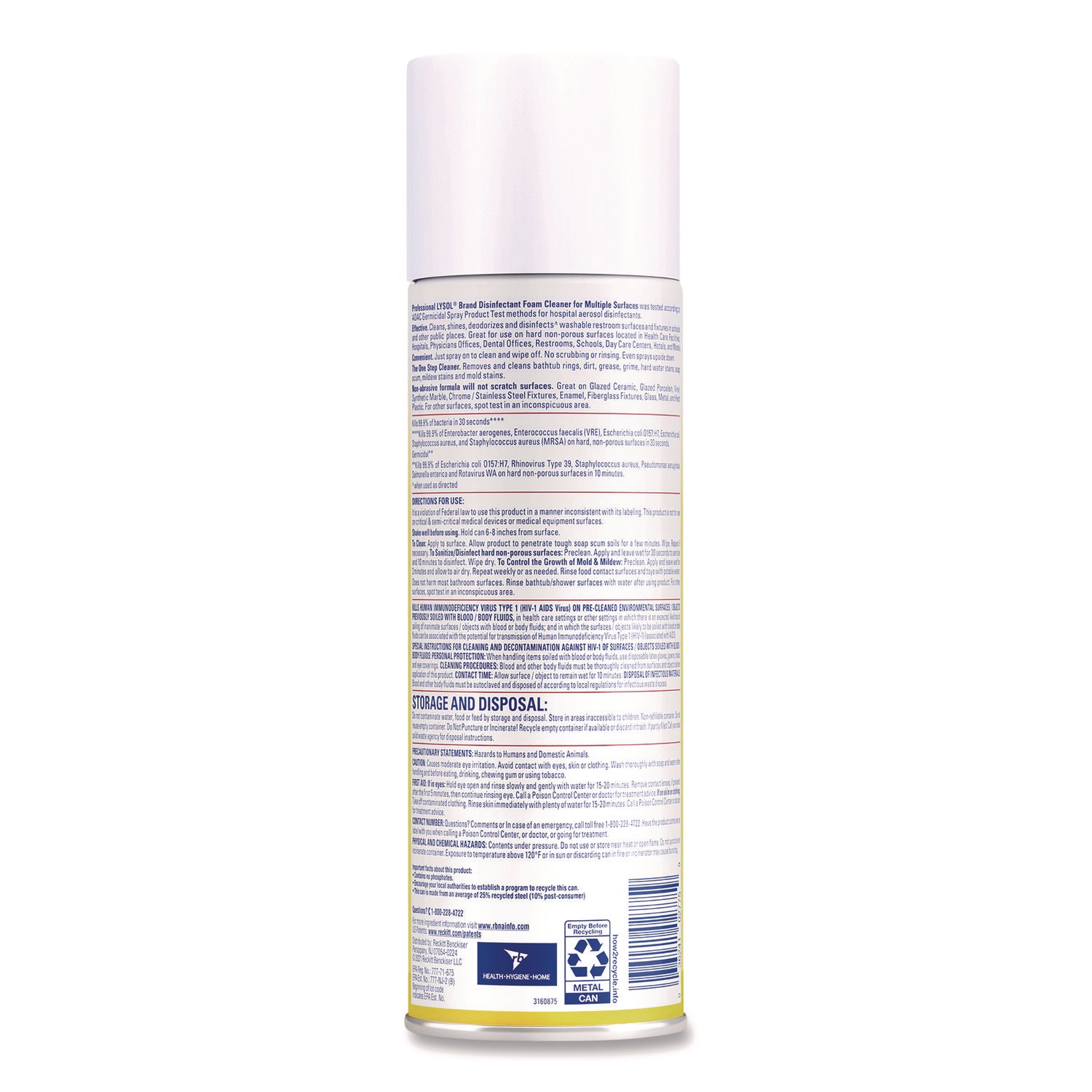 Professional LYSOL® Brand Disinfectant Foam Cleaner, 24 Oz Aerosol Spray