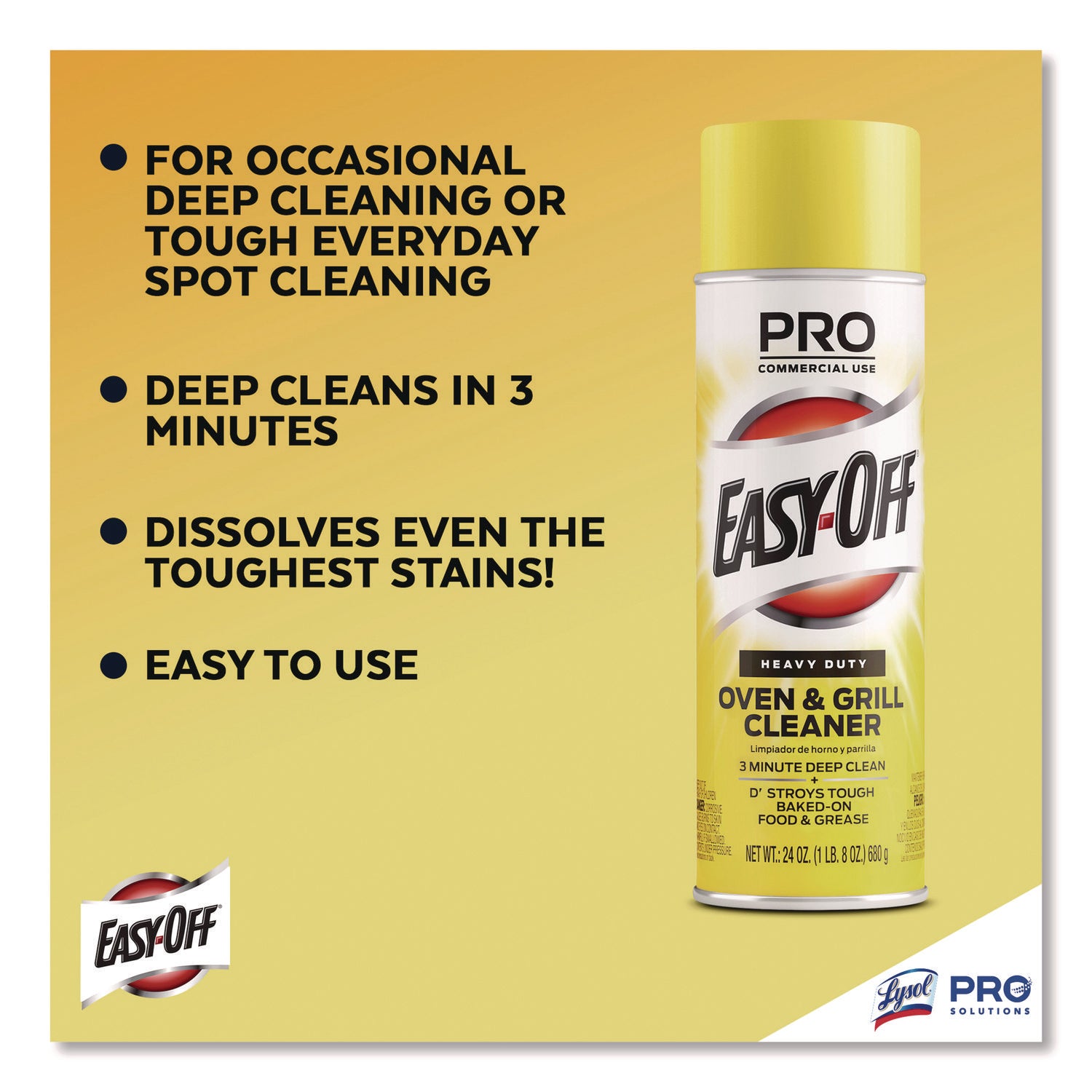 Professional EASY-OFF® Oven And Grill Cleaner, Unscented, 24 Oz Aerosol Spray