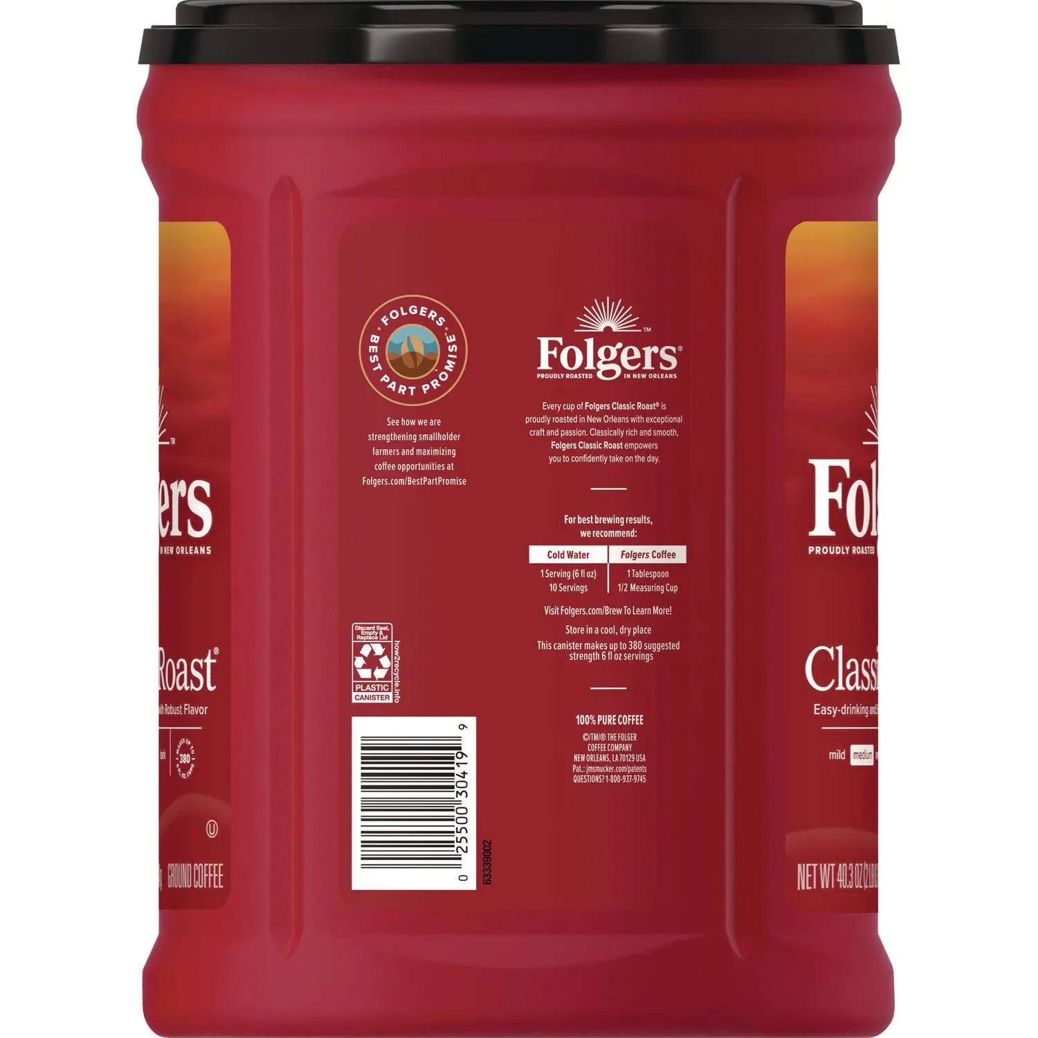 Classic Roast Ground Coffee, 40.3 oz Canister, 6/Carton Folgers® Flipcost