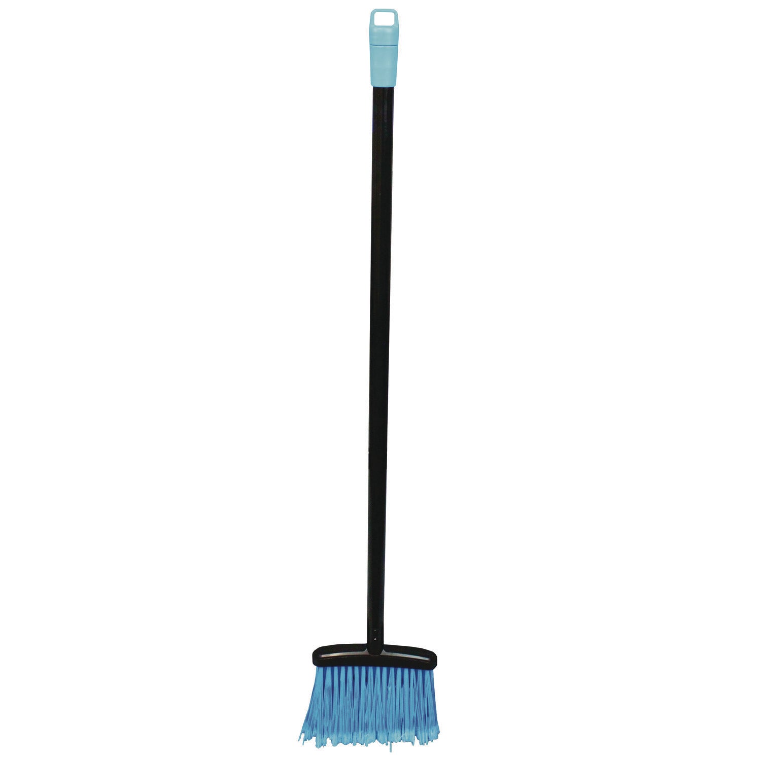 Lobby Dust Pan Broom, 36.86", Black/Blue, 12/Carton