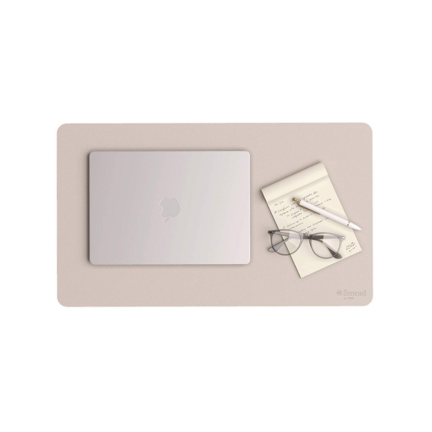Smead Vegan Leather Desk Pads, 23.6 x 13.7, SandStone