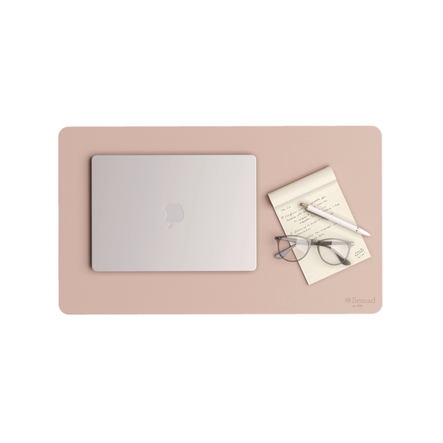 Smead Vegan Leather Desk Pads, 23.6 x 13.7, Light Pink