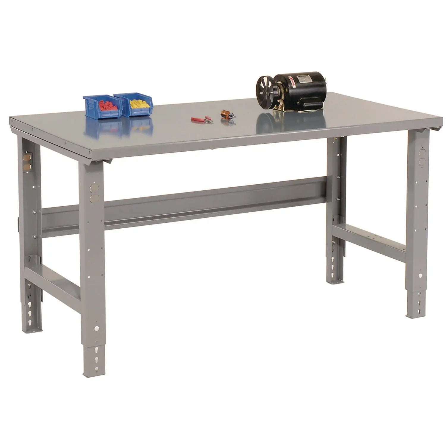 Standard Duty Steel Top Adjustable Height Workbench, 2,000 lbs, 60 x 30 x 30.88 to 36.88, Gray Global Industrial® Flipcost