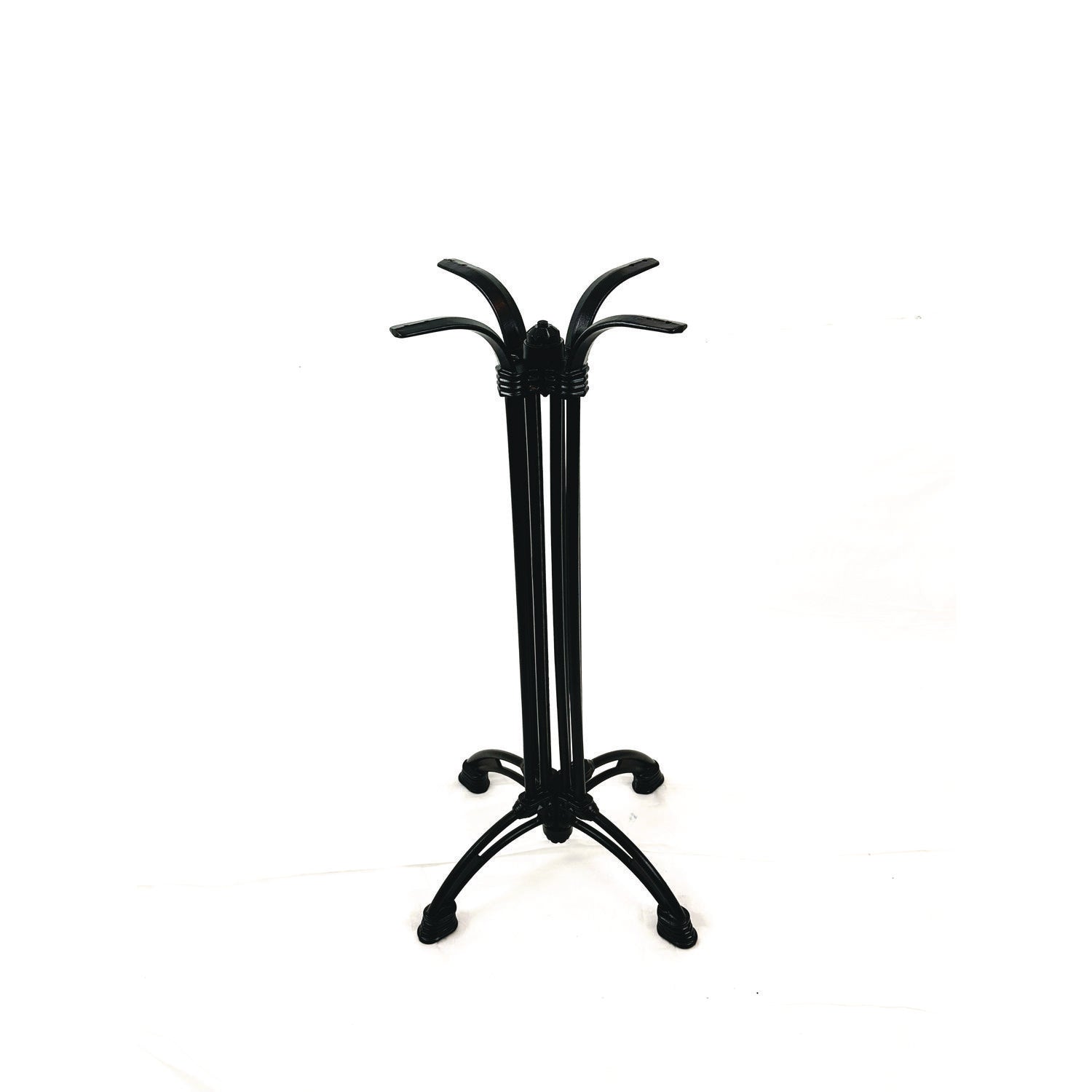 JMC Furniture Topalit Tables, Square, 32 x 32 x 44, Brushed Silver Top, Black Iron Base/Legs