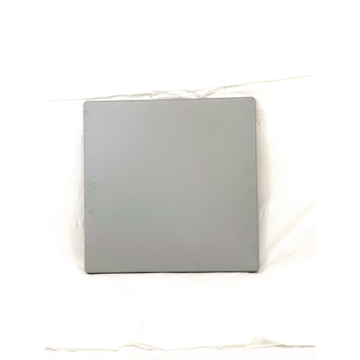 JMC Furniture Topalit Tables, Square, 32 x 32 x 44, Brushed Silver Top, Black Iron Base/Legs