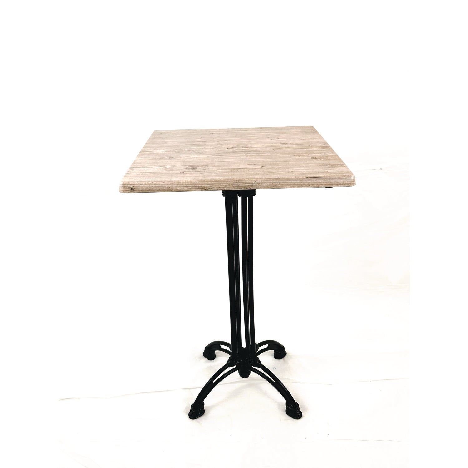 JMC Furniture Topalit Tables, Square, 32 x 32 x 44, Washington Pine Top, Black Iron Base/Legs