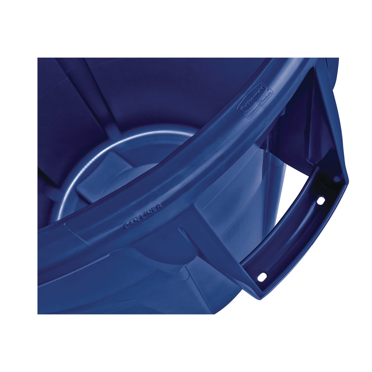 Rubbermaid® Commercial Vented Round Brute Container, 32 gal, Plastic, Blue