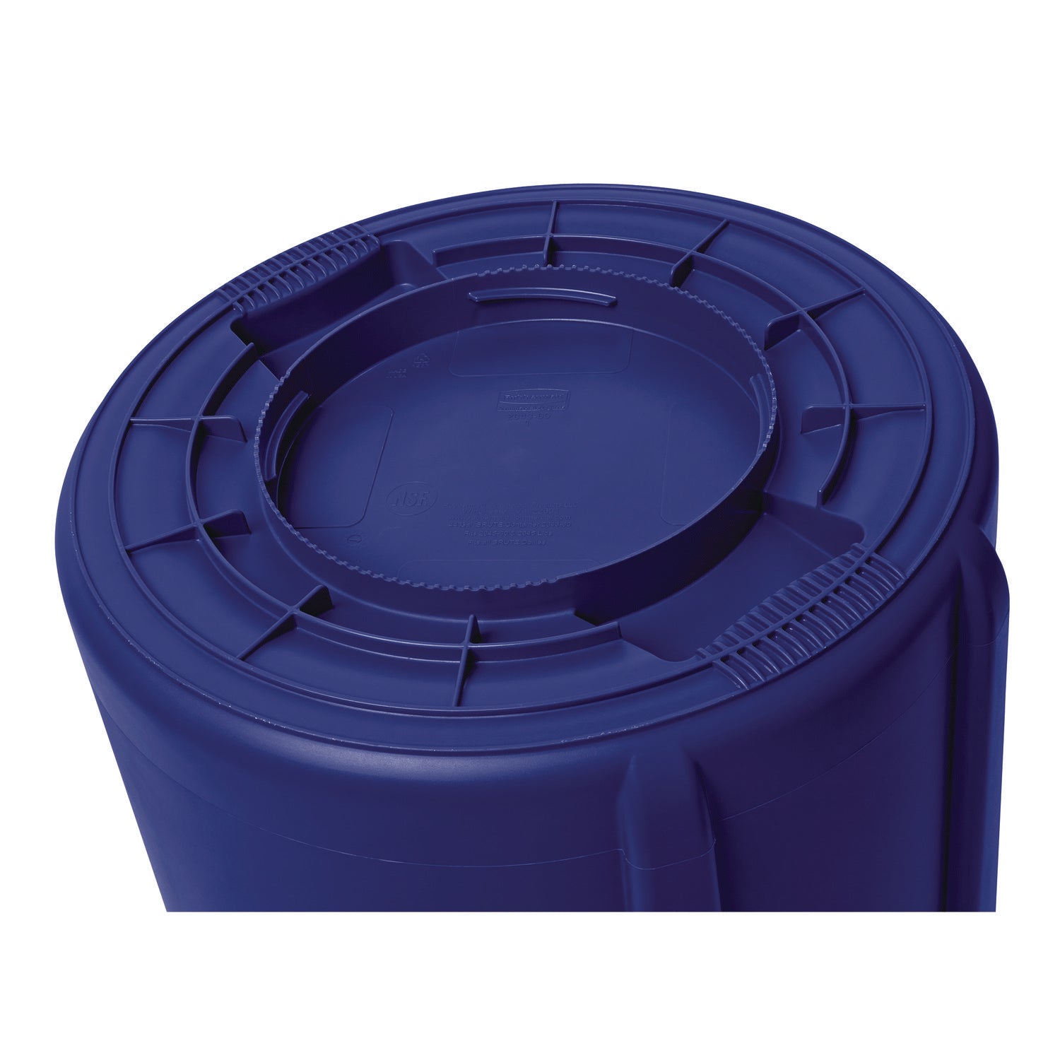 Rubbermaid® Commercial Vented Round Brute Container, 32 gal, Plastic, Blue