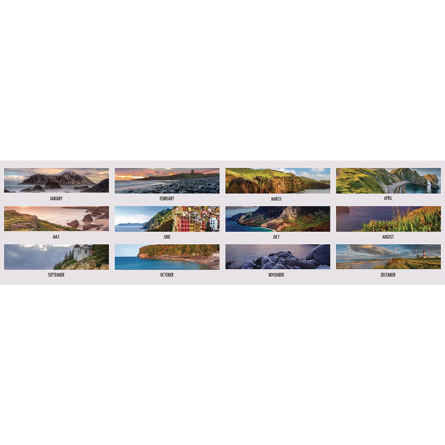 House of Doolittle™ Earthscapes Recycled Monthly Desk Pad Calendar, Coastlines Photos, 22 x 17, Black Binding/Corners,12-Month (Jan-Dec): 2025