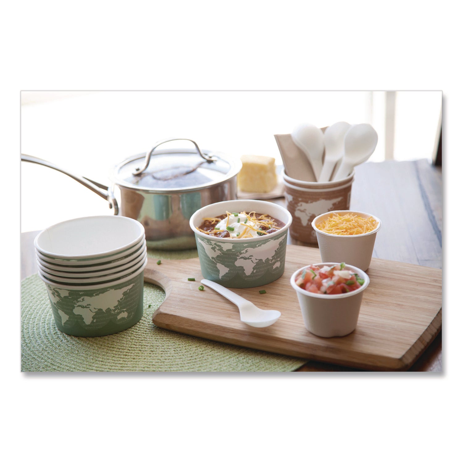 Eco-Products® Plantware Compostable Soup Spoon, Heavyweight, Plastic, White, 50/Pack, 20 Packs/Carton