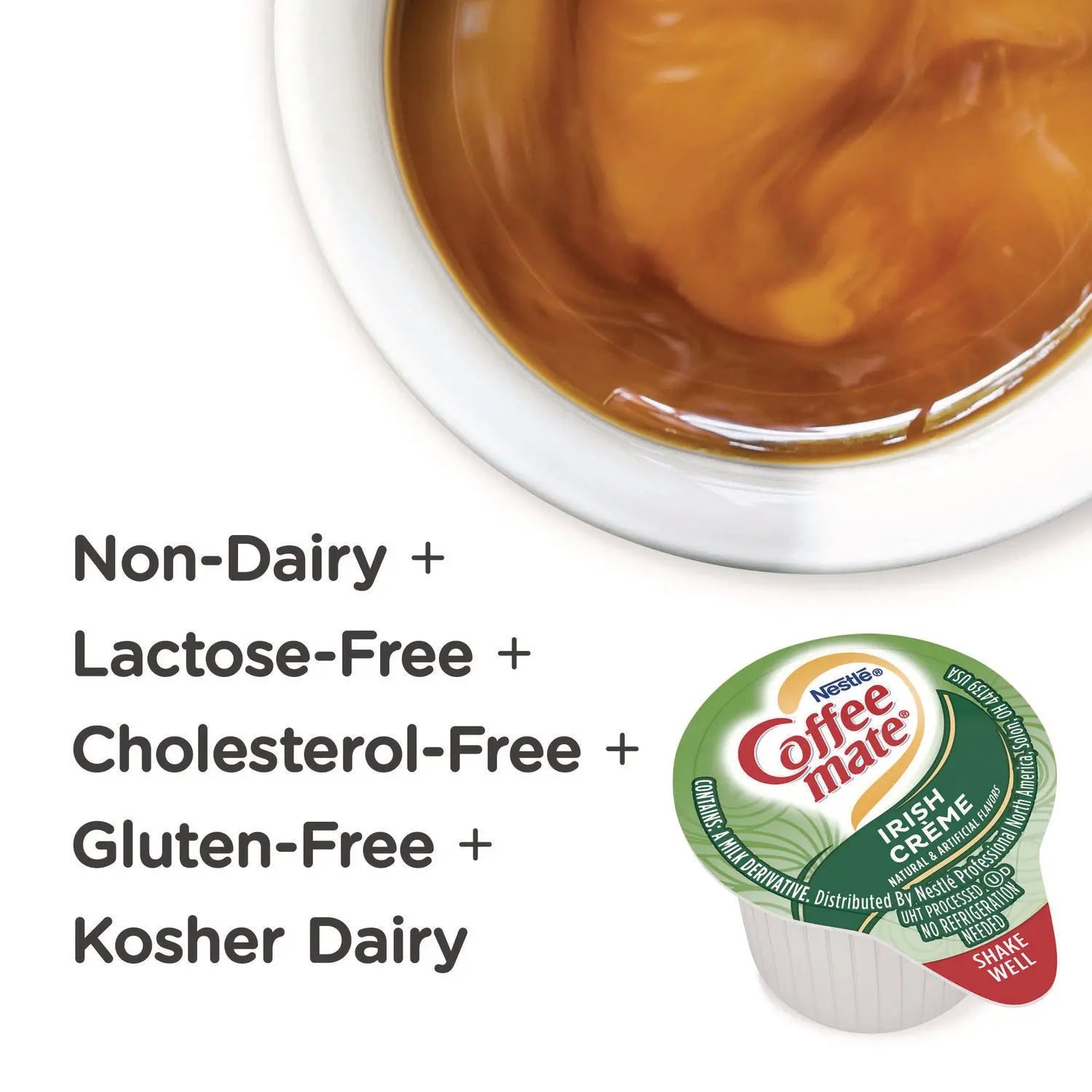Liquid Coffee Creamer, Irish Creme, 0.38 oz Mini Cups, 50/Box Coffee mate® Flipcost